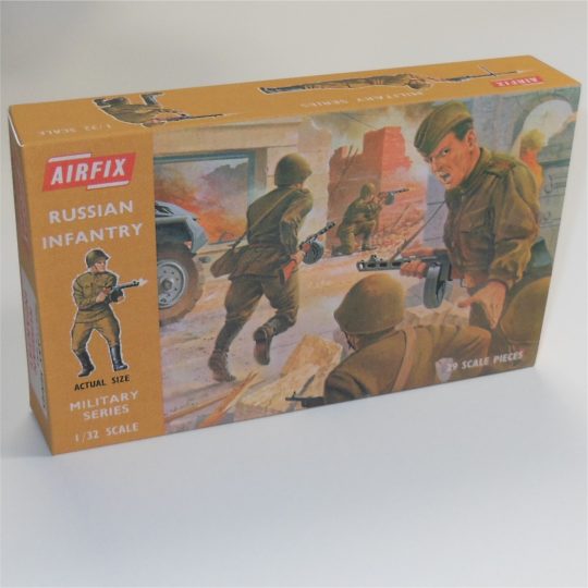 Airfix Empty Russian Infantry Repro Early Brown Logo Box 1:32 Scale #1735