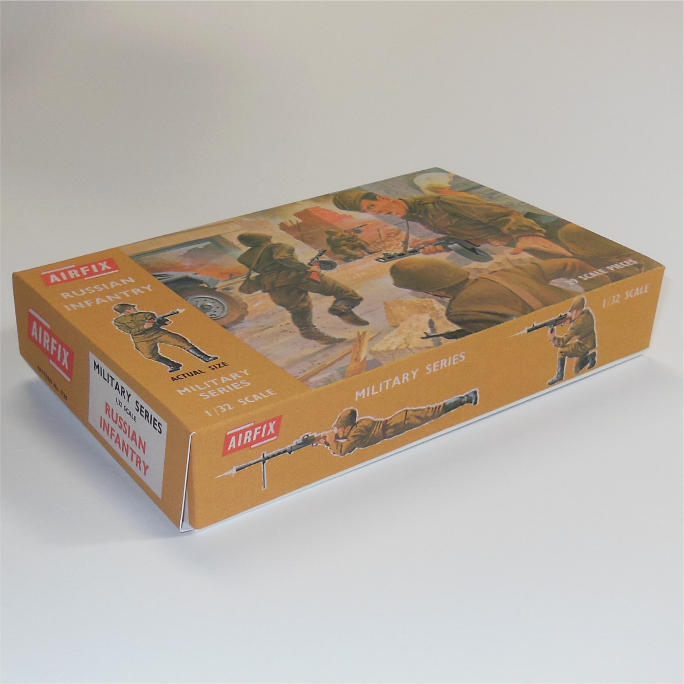 Airfix Empty Russian Infantry Repro Early Brown Logo Box 1:32 Scale #1735
