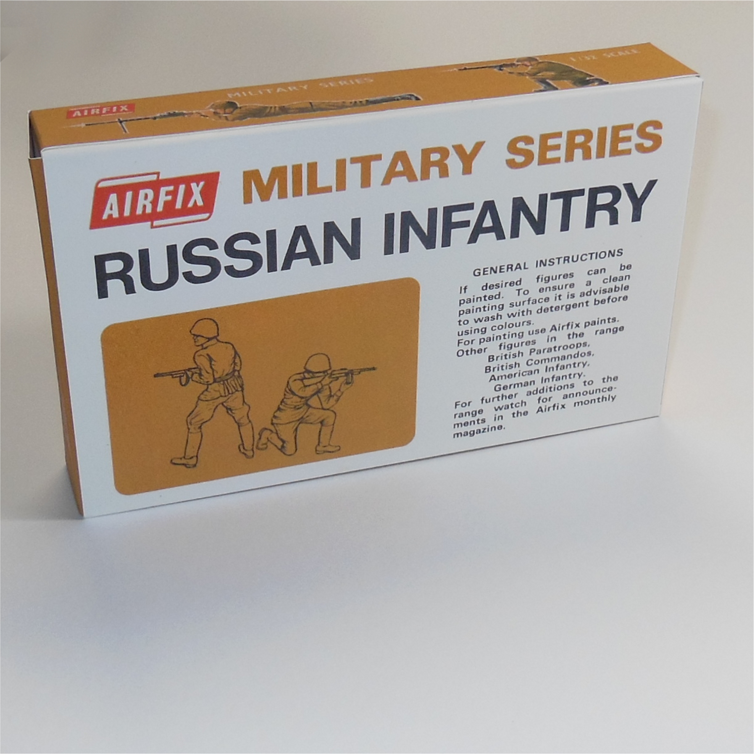 Airfix Empty Russian Infantry Repro Early Brown Logo Box 1:32 Scale #1735