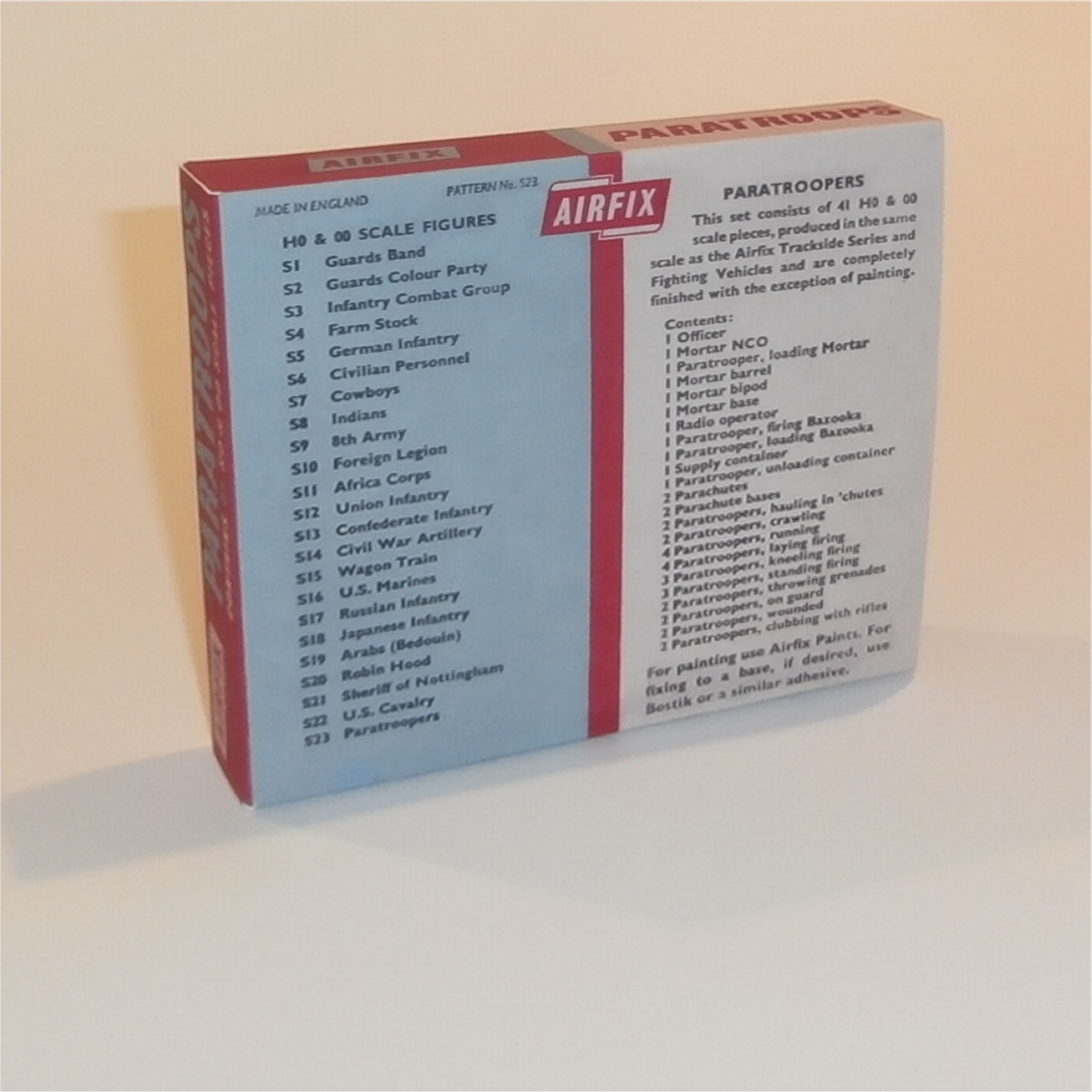 Airfix Empty Paratroopers Paratroops Early Repro Box 1:76 HO OO Scale S23