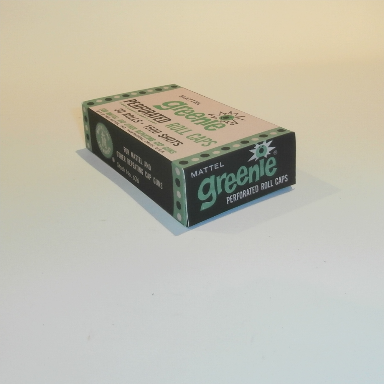 Mattel Greenie Perforated Caps 30 Rolls Empty Repro Box