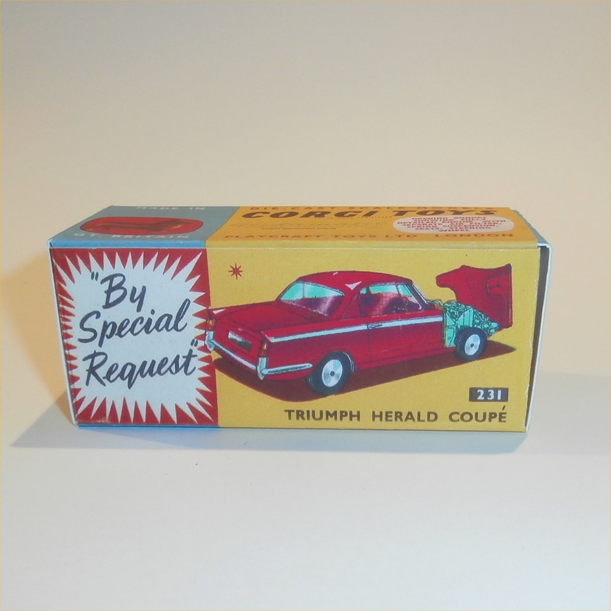 Corgi Toys 231 Triumph Herald (Red) Custom Box