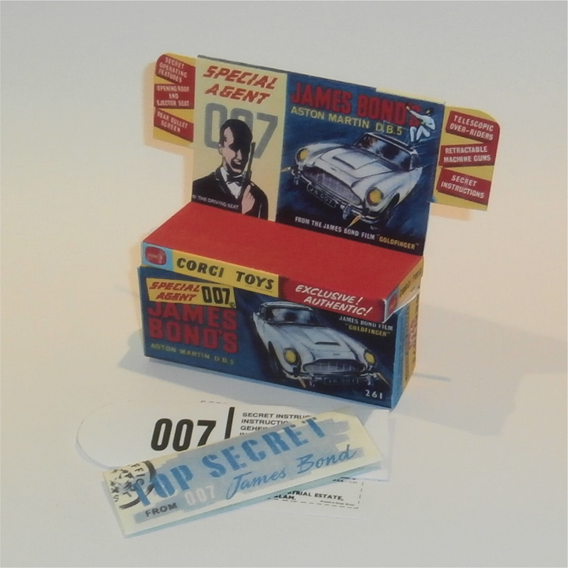 Corgi Toys 261 Aston Martin James Bond Gold Empty Repro Box