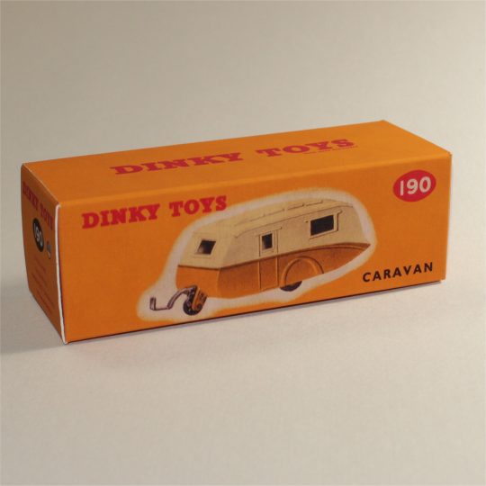 Dinky Toys 190 Caravan Yellow with White Roof Repro Box