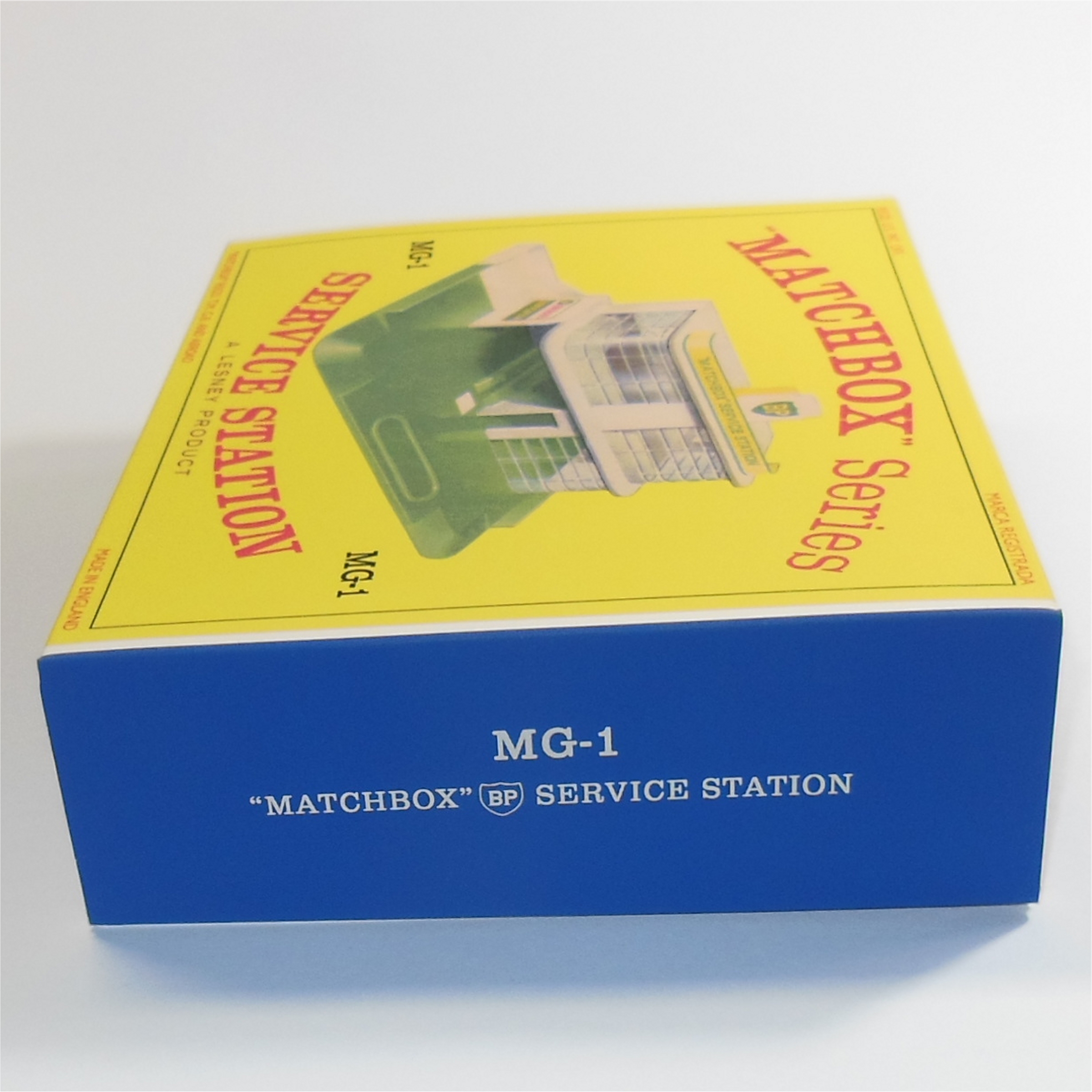 Matchbox Lesney Accessory MG-1c BP Garage Service Station D Style Repro Box