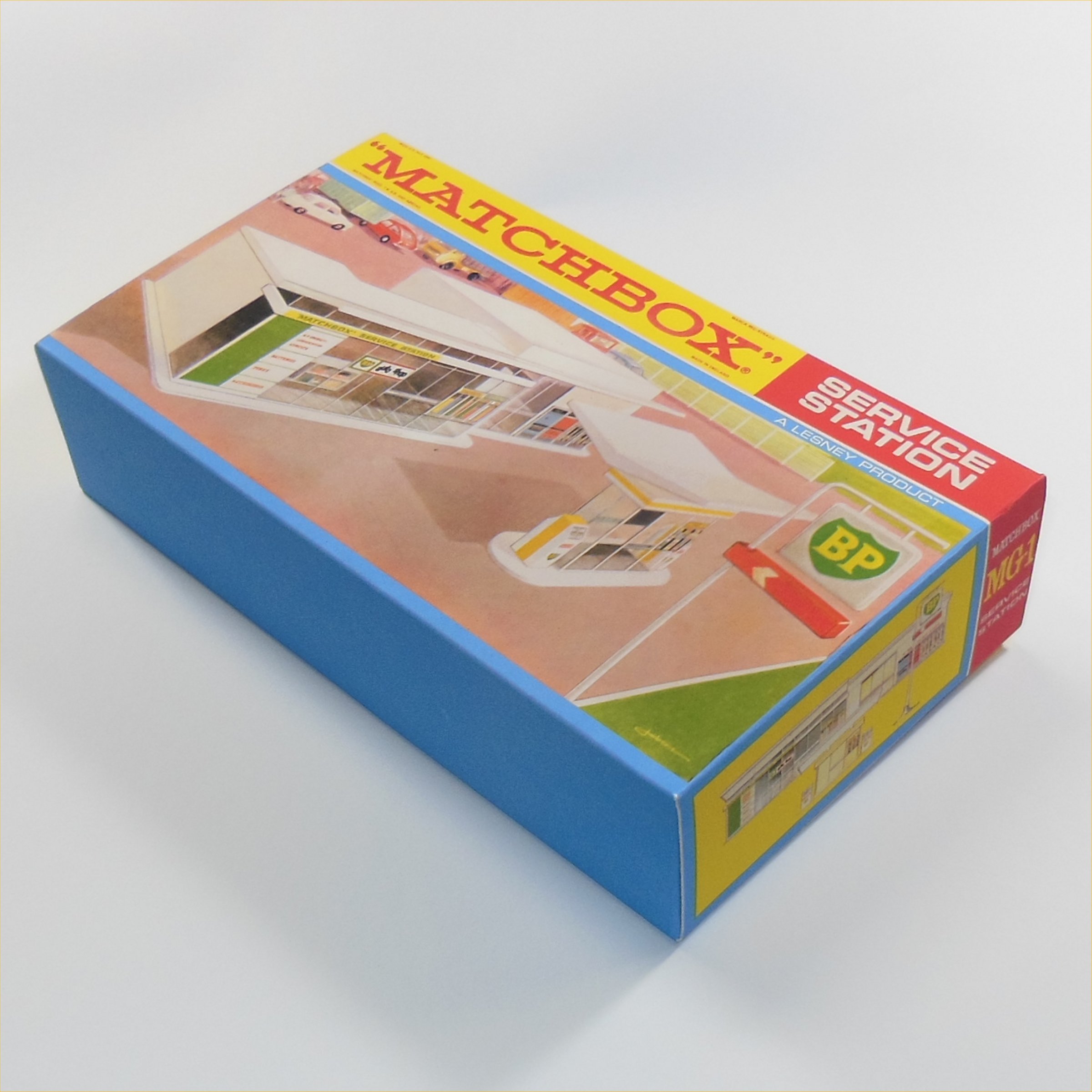 Matchbox Lesney Accessory MG-1d1 BP Garage Service Station F Style Repro Box