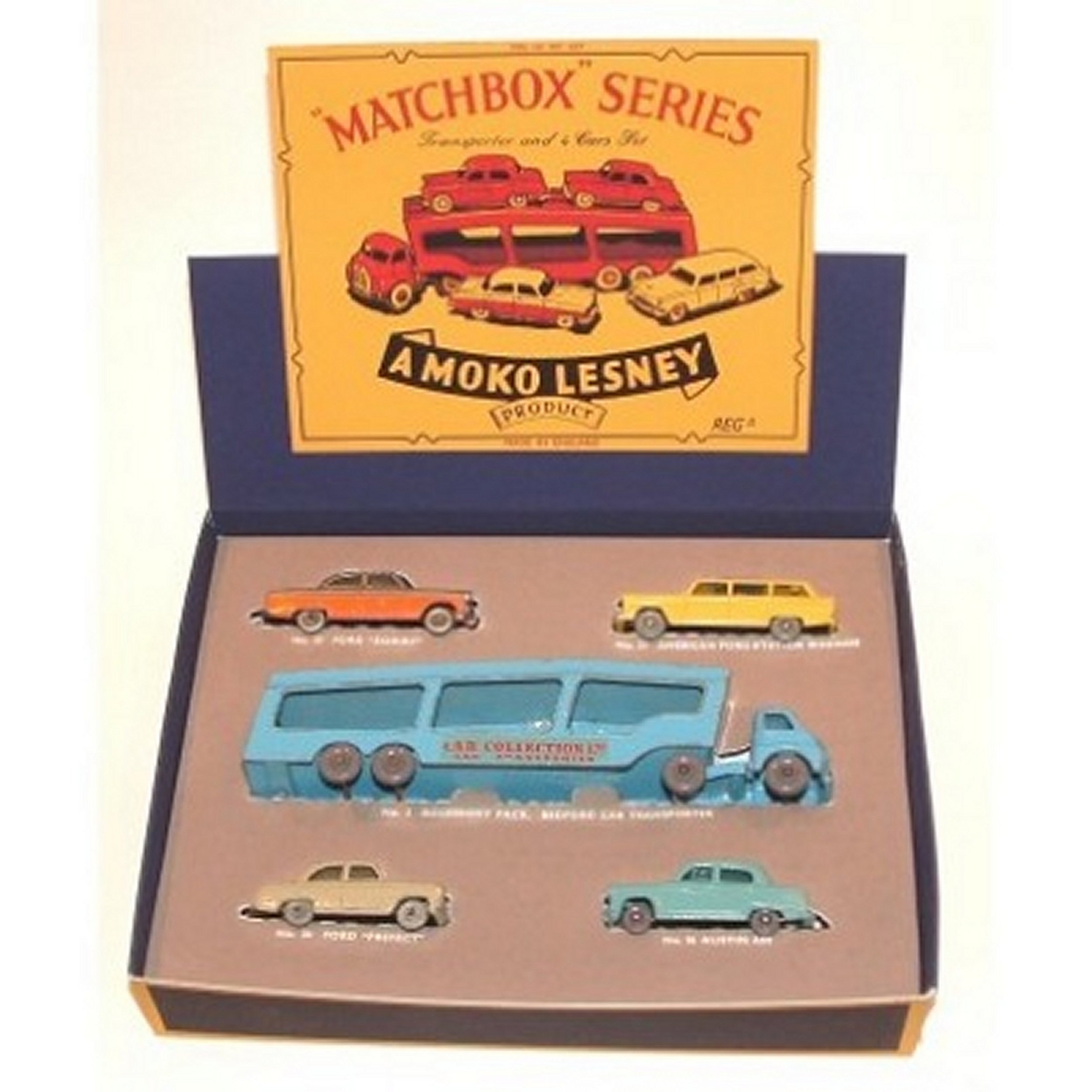 Matchbox Lesney Presentation Set Transporter & 4 Cars Repro Box