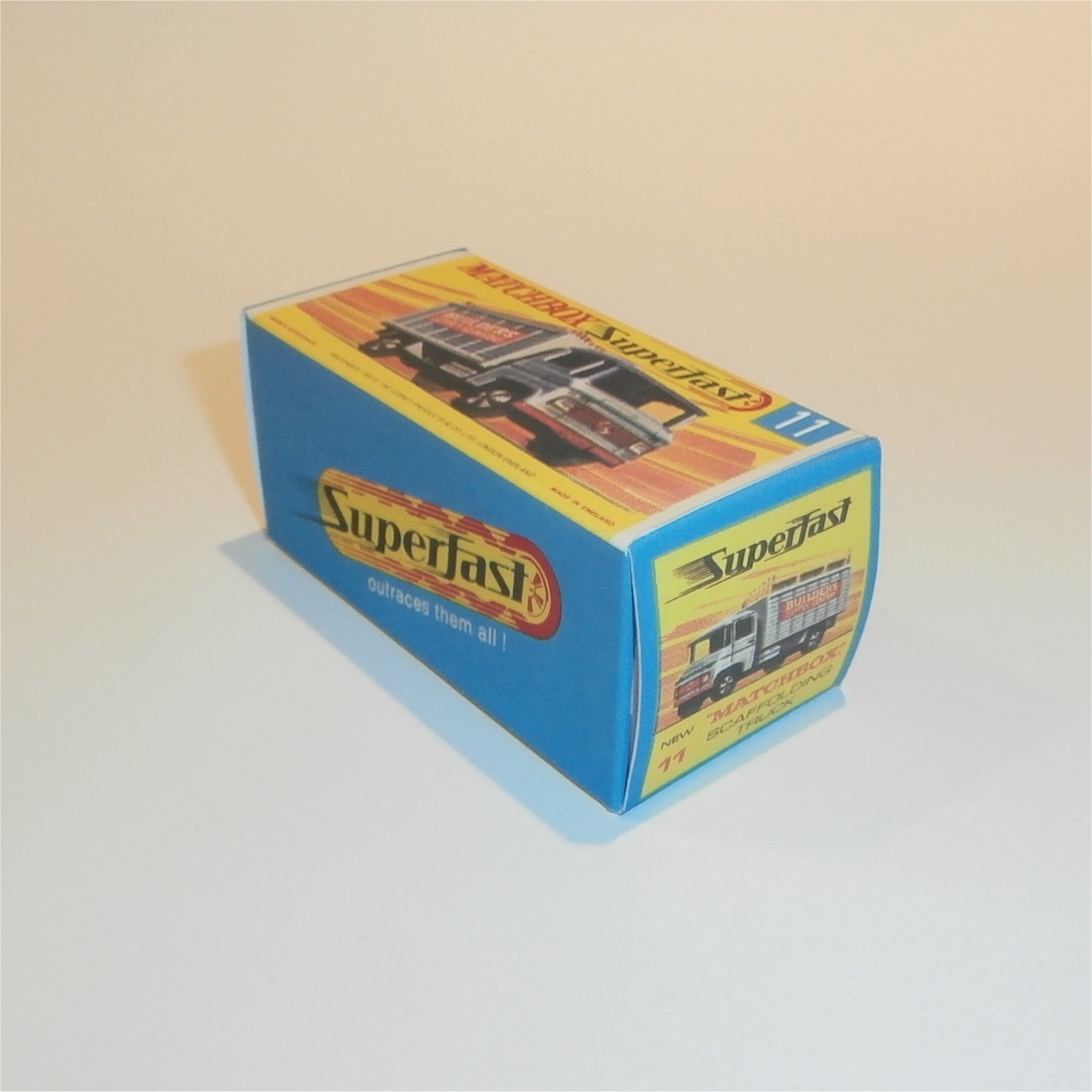 Matchbox Lesney Superfast 11 e Mercedes Scaffold Truck G Style Repro Box