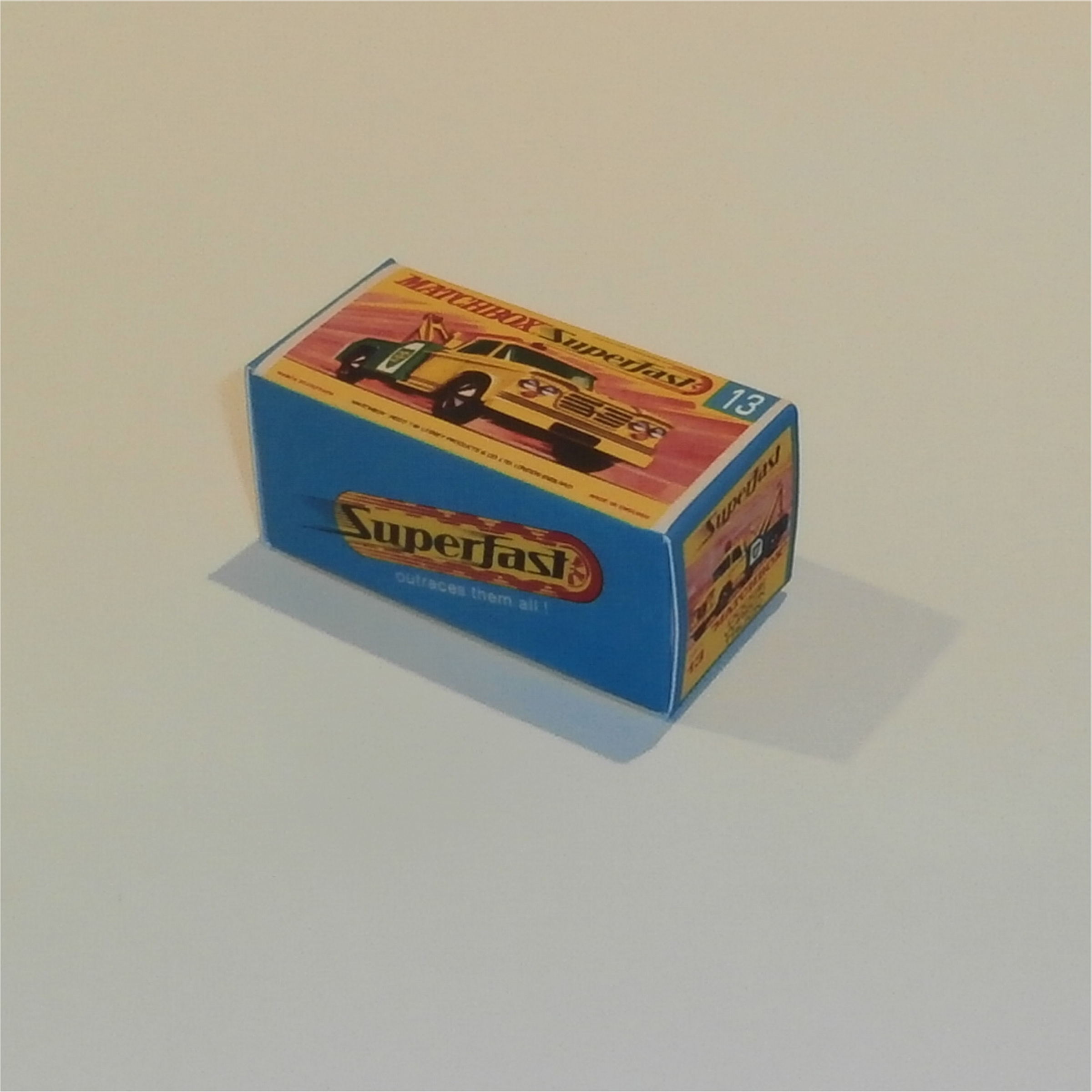 Matchbox Lesney Superfast 13 e Dodge Wreck Truck G Style Repro Box