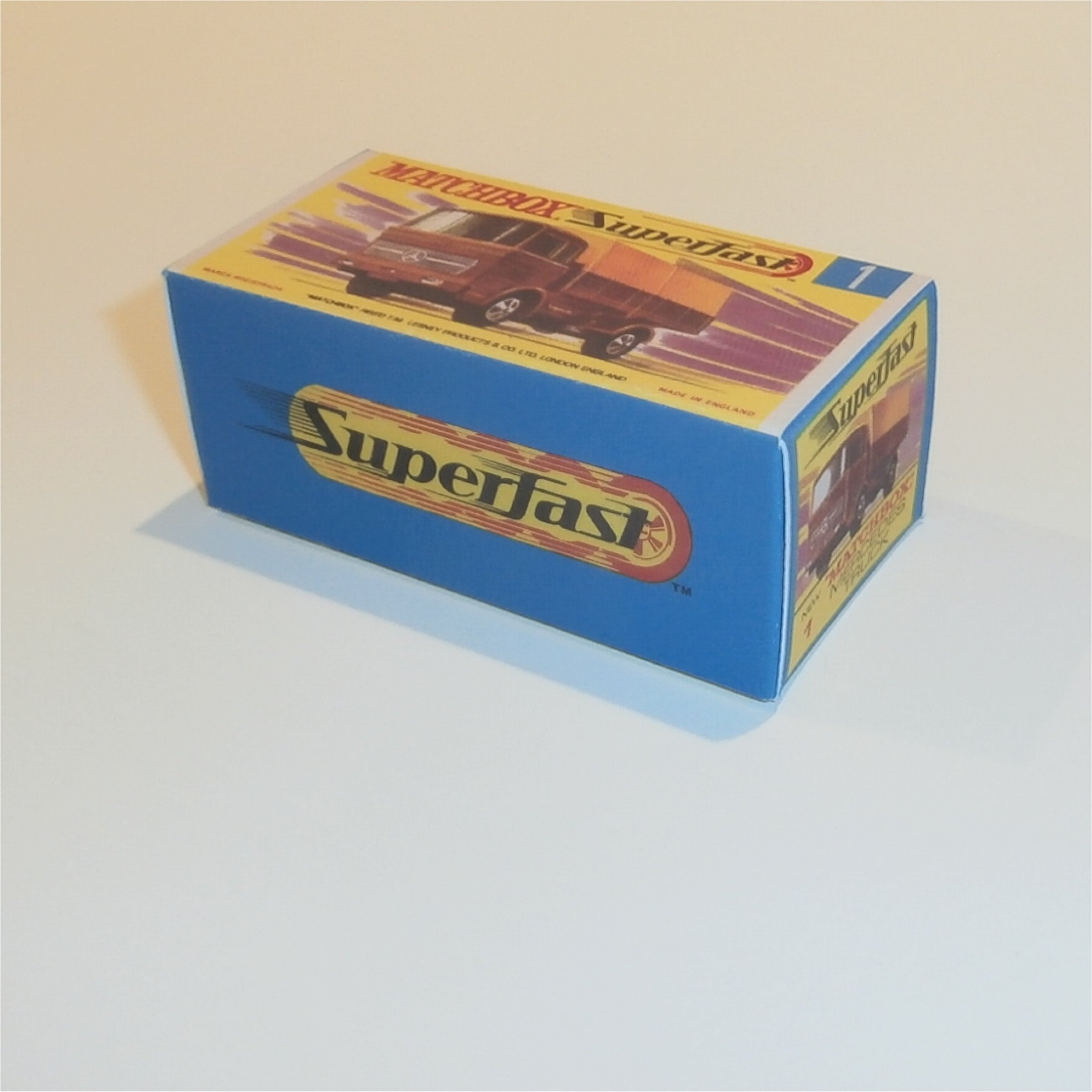 Matchbox Lesney Superfast 1e1 Mercedes Truck G Style Repro Box