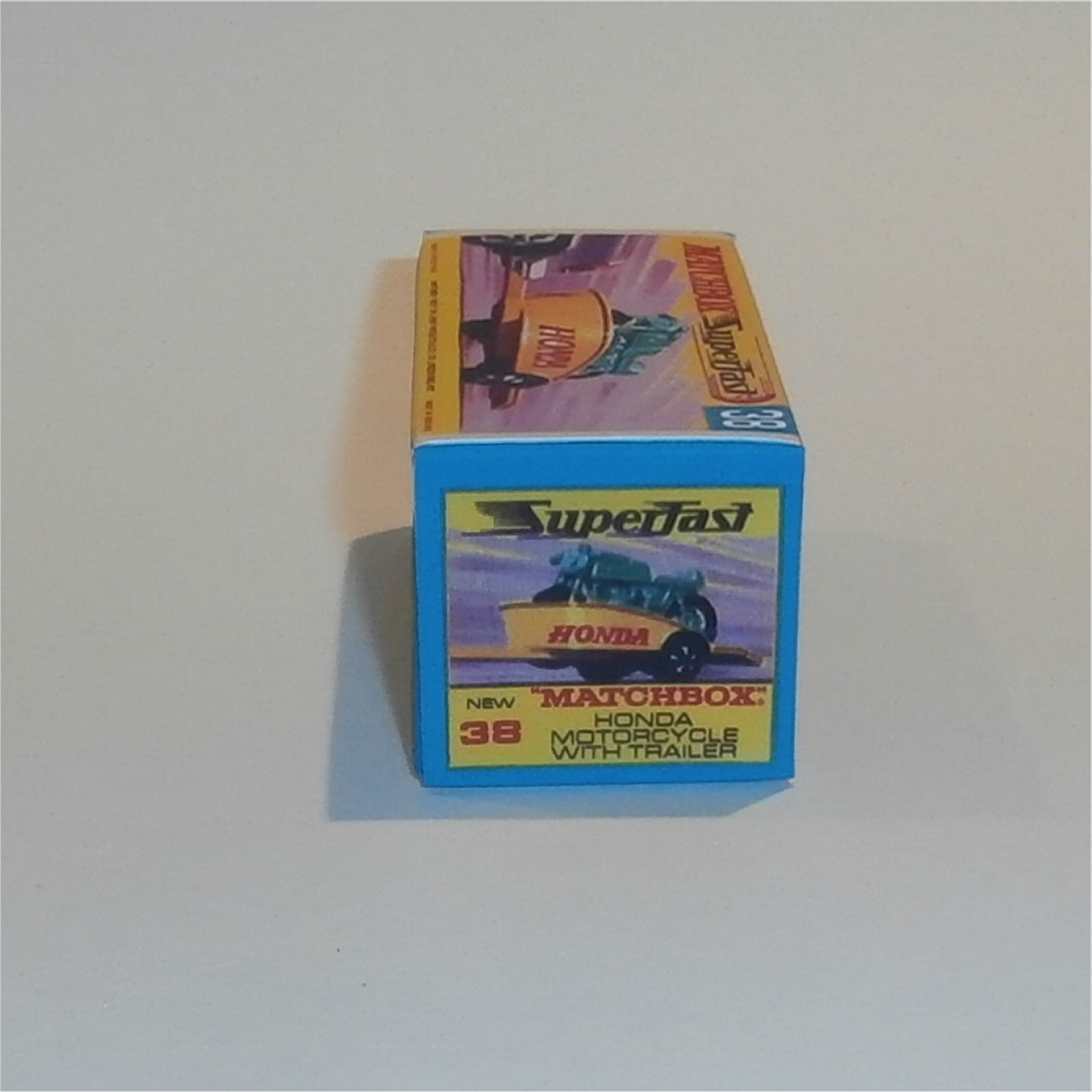 Matchbox Lesney Superfast 38 d Honda Motorcycle Trailer G Style Repro Box