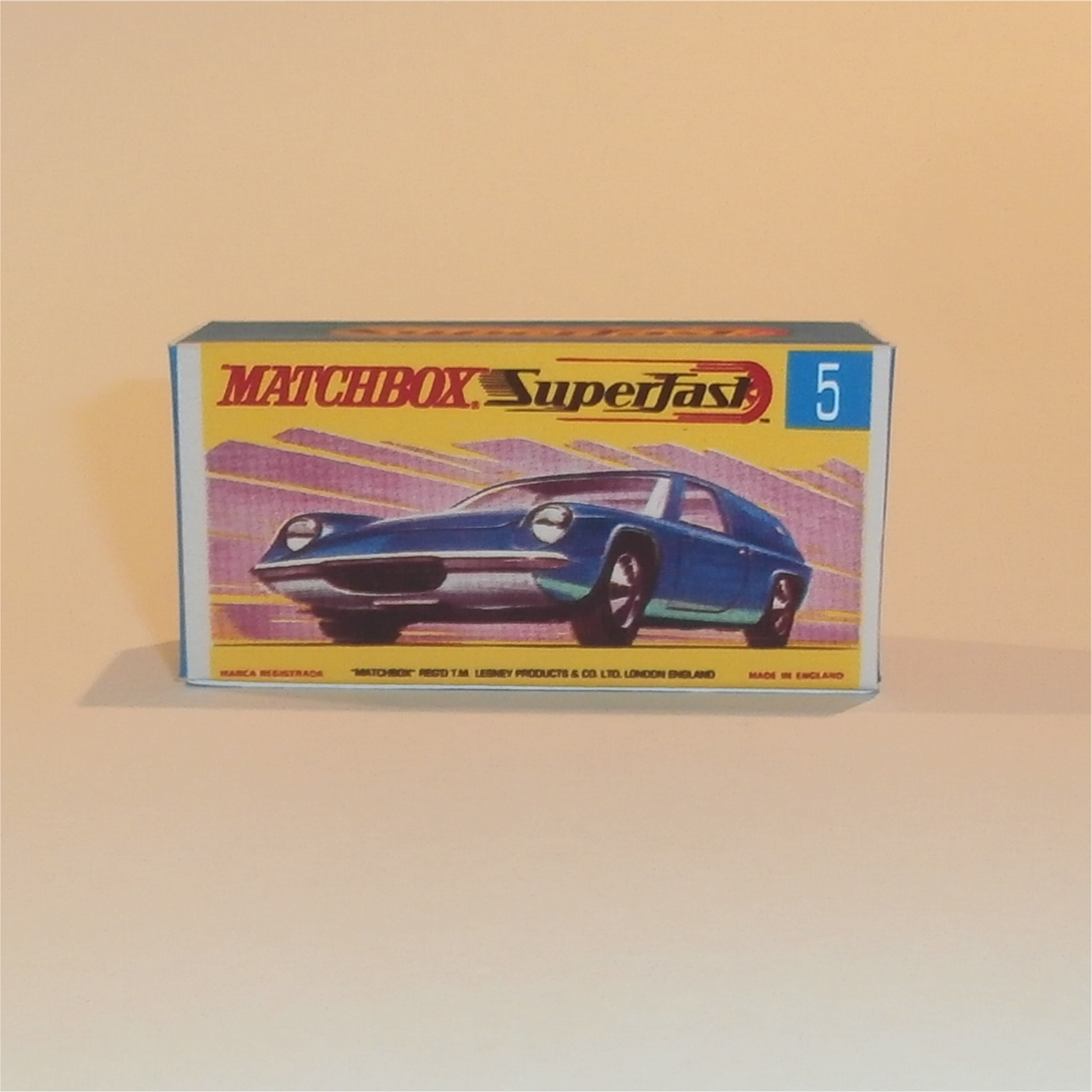 Matchbox Lesney Superfast 5 e Lotus Europa G Style Repro Box
