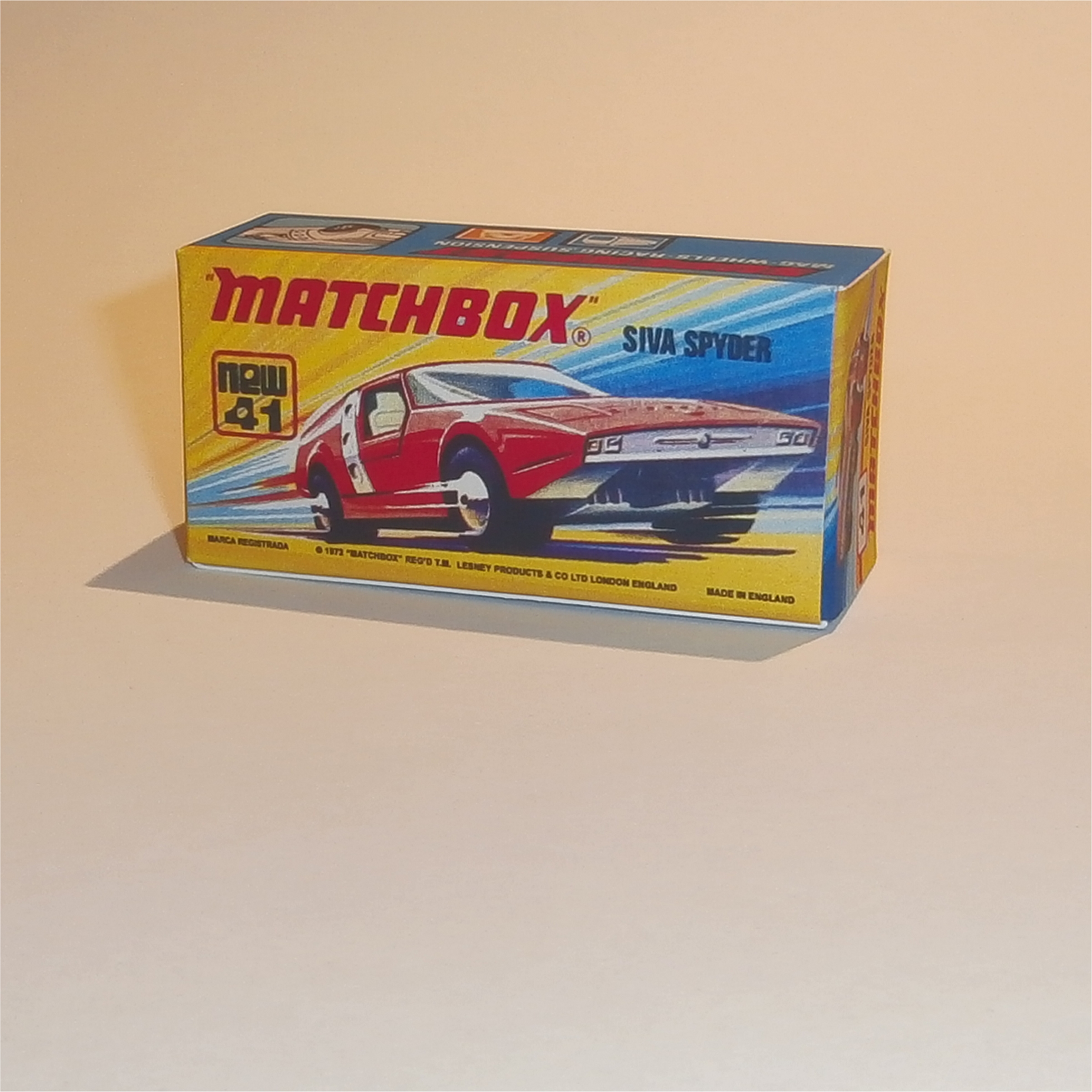 Matchbox Lesney Superfast 41e Siva Spyder I Style Repro Box