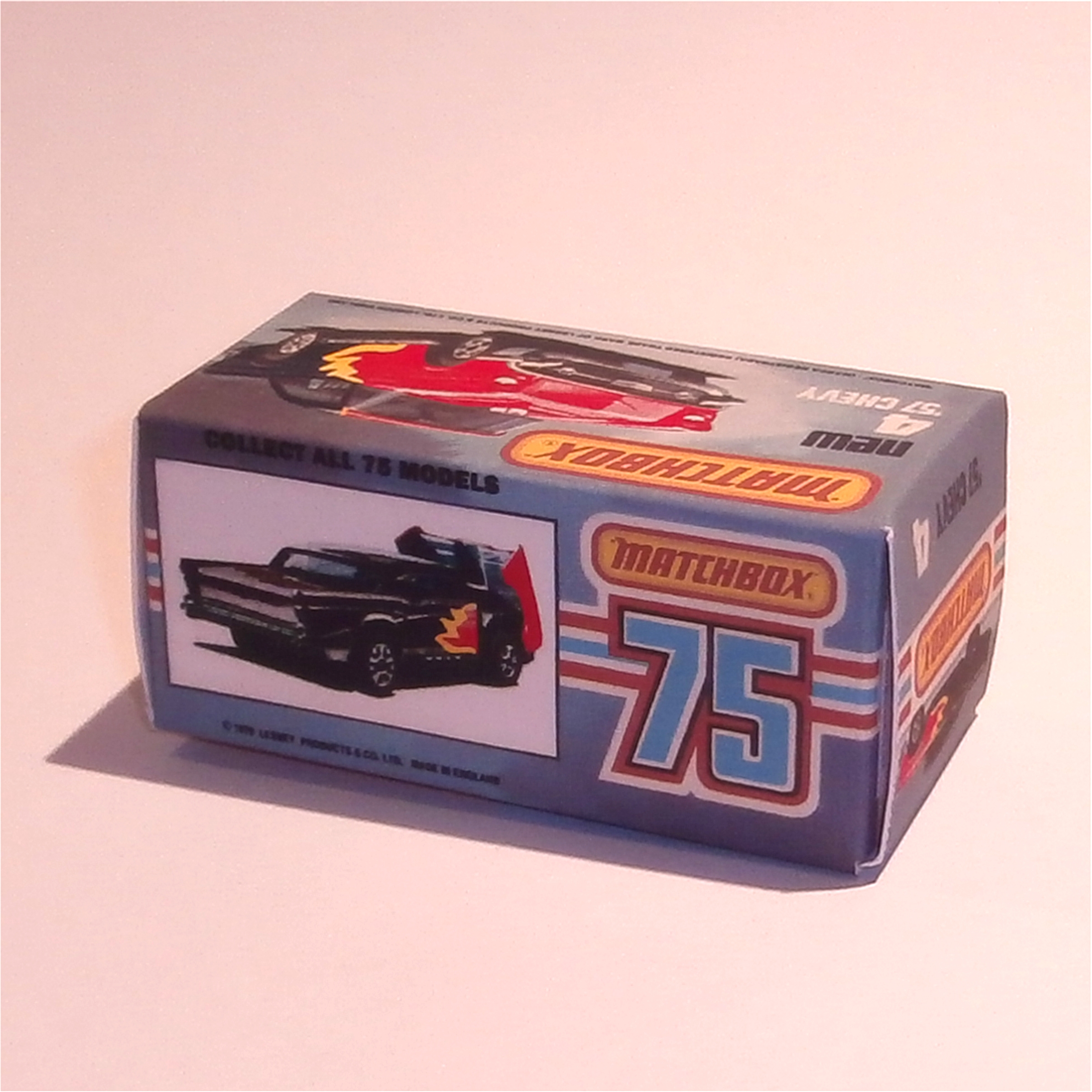 Matchbox Lesney Superfast 4 h2 Chevy '57 Red Flame K Style Box