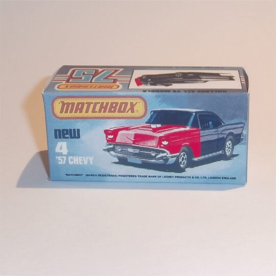 Matchbox Lesney Superfast 4 h3 Chevy '57 Red Hood K Style Box