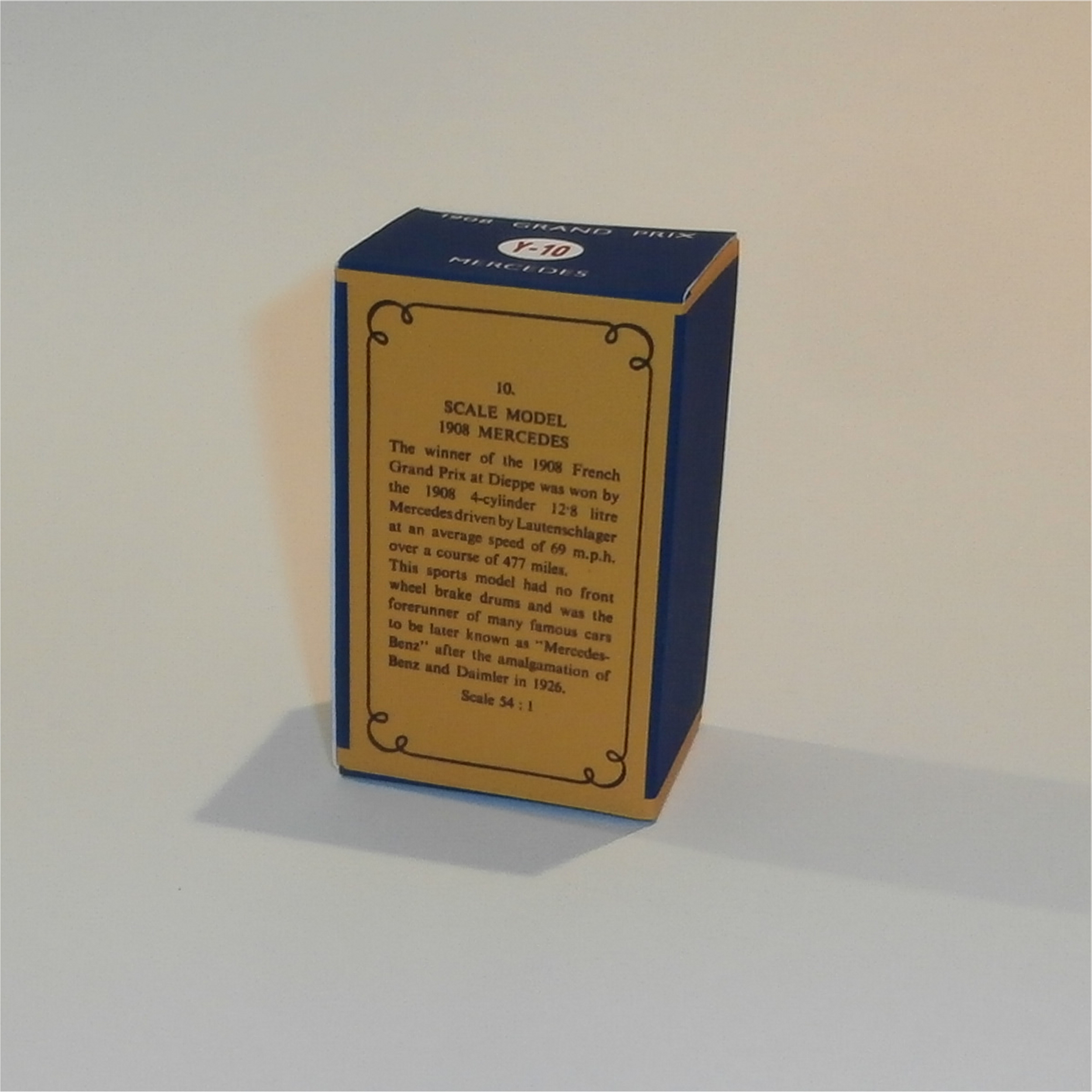 Matchbox Lesney YesterYear 10 a Mercedes Benz 1908 C Style Repro Box