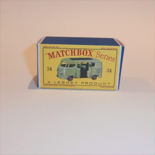 Matchbox Lesney 34b Volkswagen Camper Empty D Style Repro Box