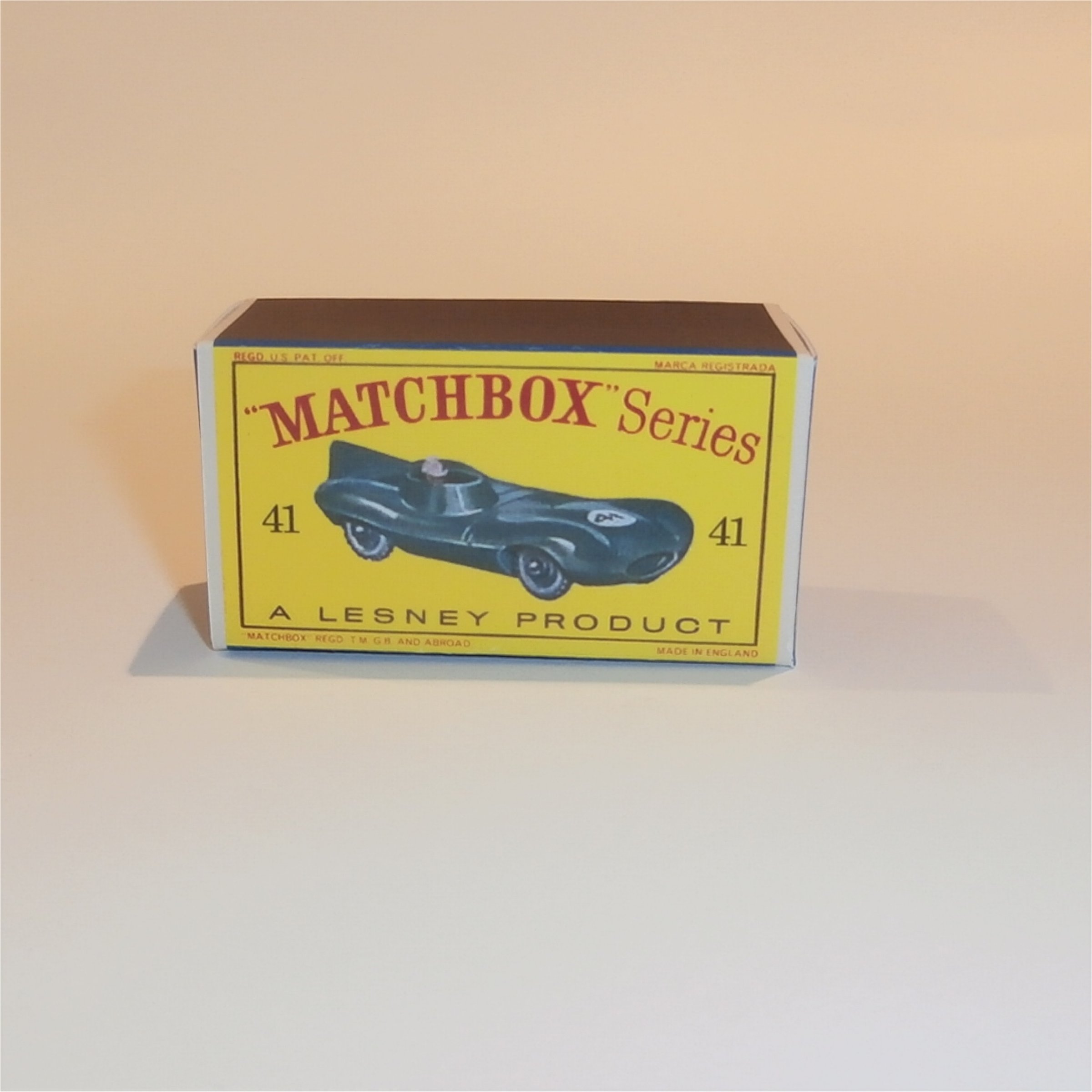 Matchbox Lesney 41b Jaguar D -Type Racing car Empty D Style Repro Box