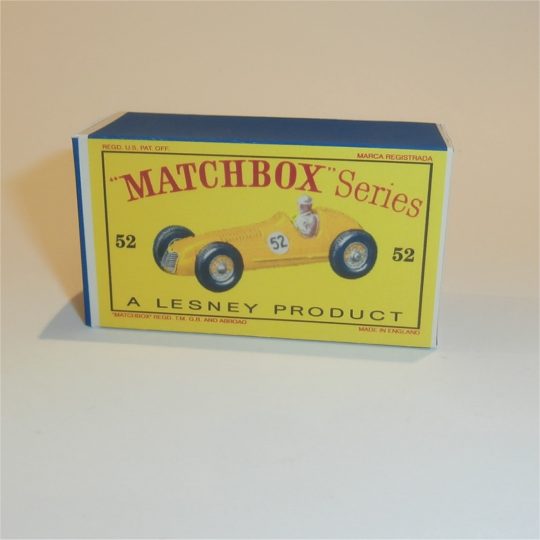 Matchbox Lesney 52a Maserati Yellow Custom Colour D Style Box
