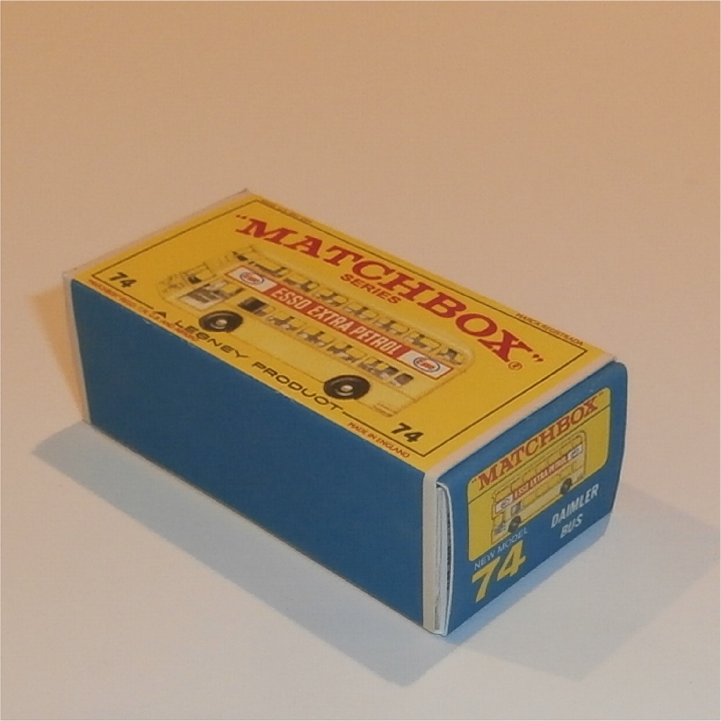 Matchbox Lesney 74 d Daimler Bus Cream Livery E Style Repro Box