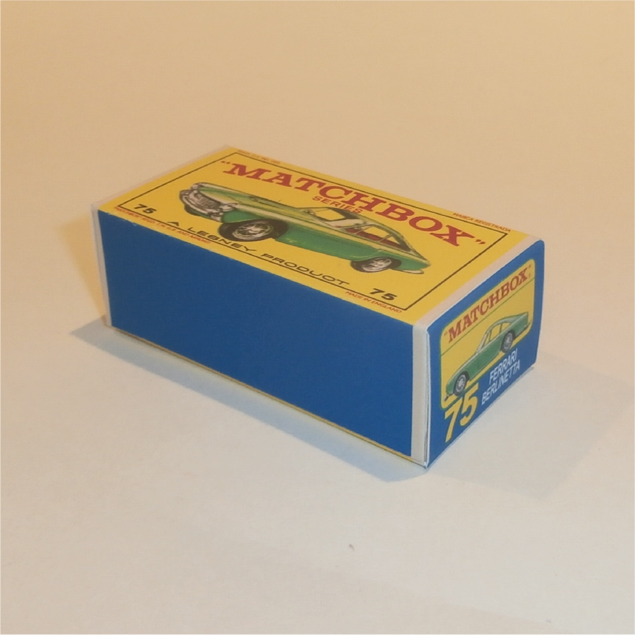 Matchbox Lesney 75b Ferrari Berlinetta E Style Repro Box