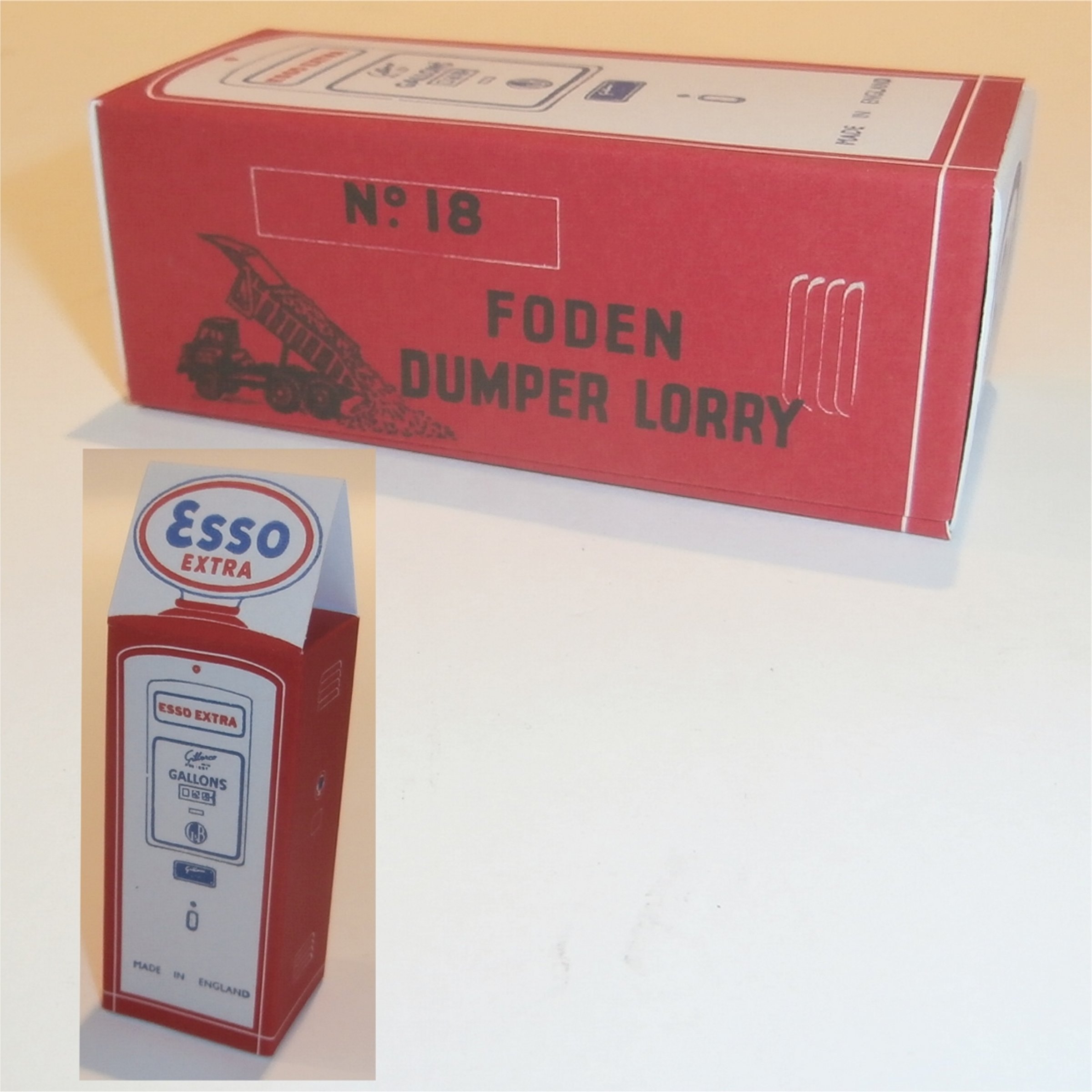 Morestone Budgie Esso Petrol Pump Series 18 Foden Dumper Tip Truck Repro Box