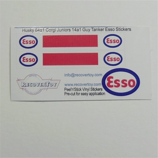 Corgi Juniors 14a1 Husky 64a1 Guy Esso Tanker Pre-cut Sticker Set