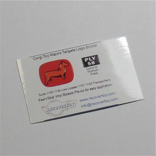 Corgi Toys 1100 1132 Bedford Low Loader 1101 1105 Car Transporter Tailgate Sticker Set