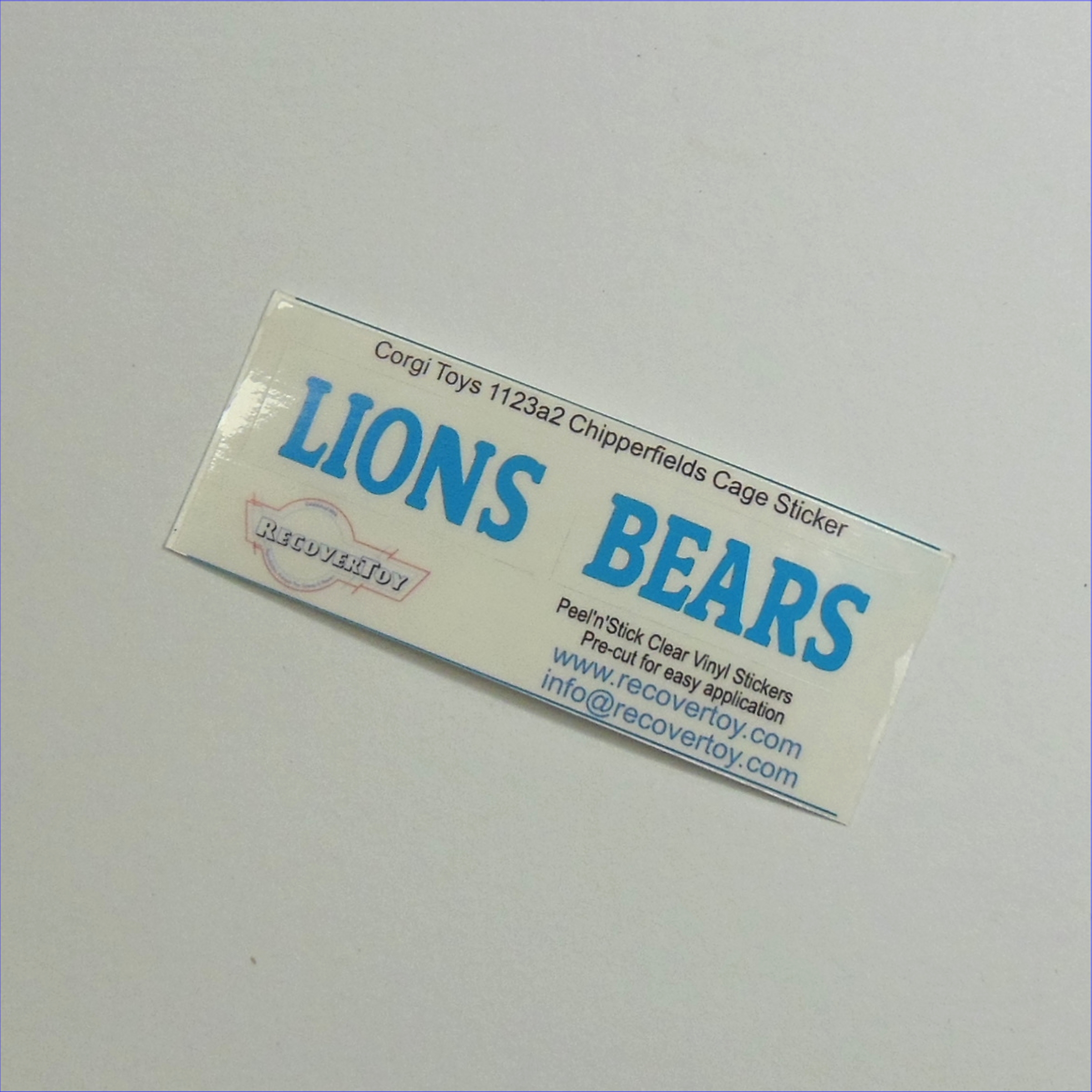 Corgi Toys 1123 Chipperfields Circus Animal Cage Trailer Lions Bears Stickers