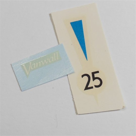 Corgi Toys 150s Vanwall Racing Car Hood Stripe Logo RN#25 Decal Set