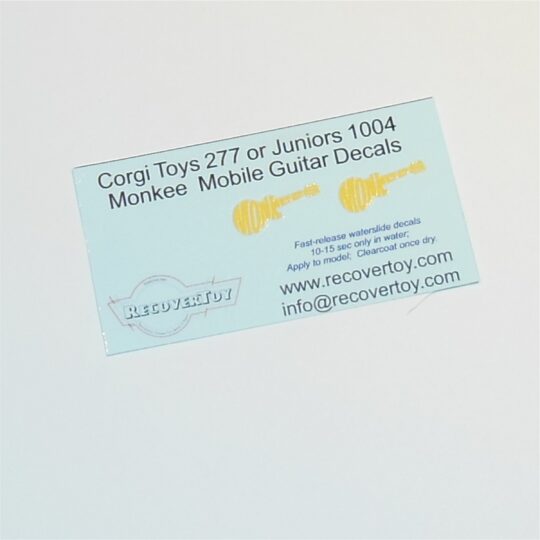 Corgi Juniors 1004 Monkeemobile Monkees Guitar Logo Decal Set