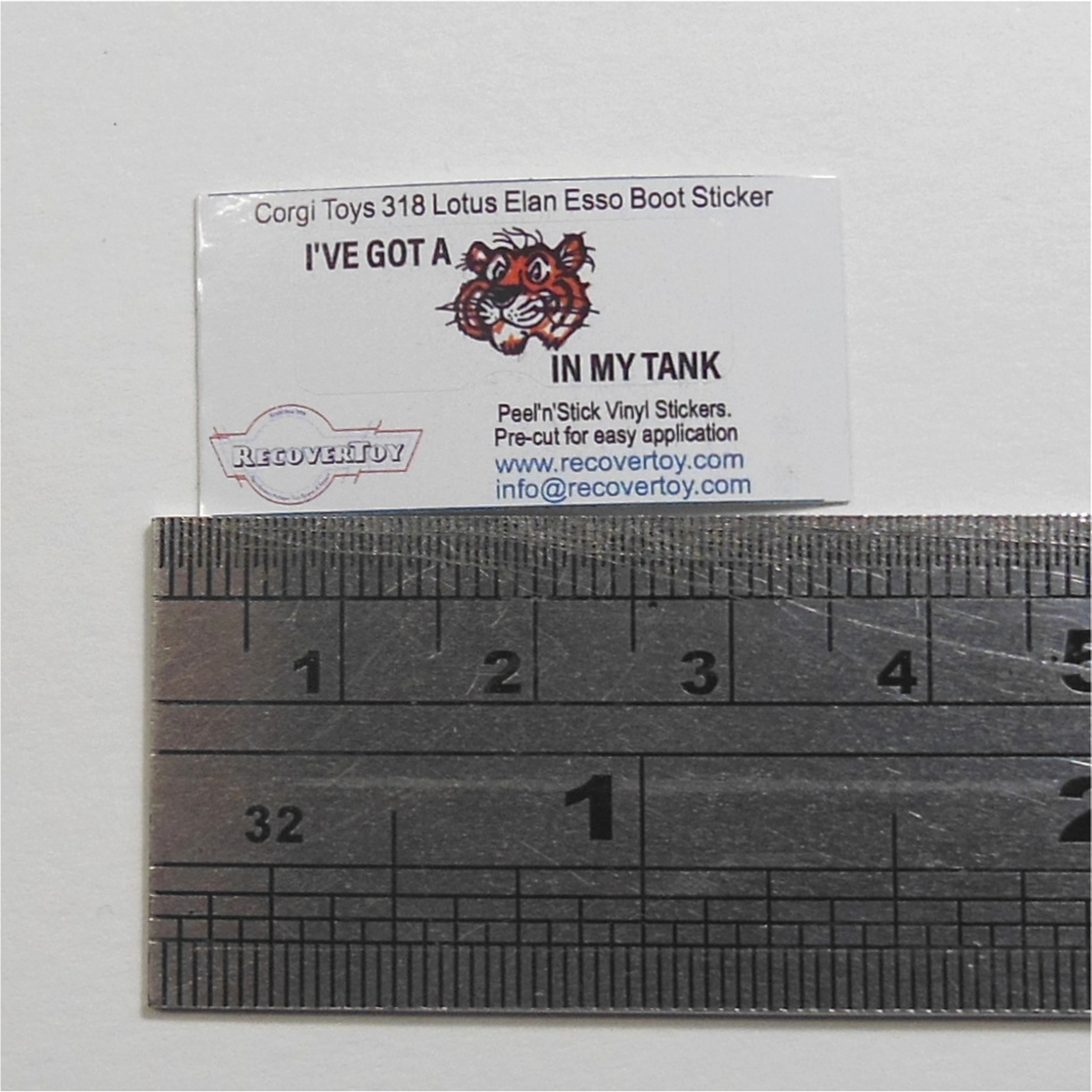 Corgi Toys 318 Lotus Elan Tiger in Your Tank Boot Trunk Sticker