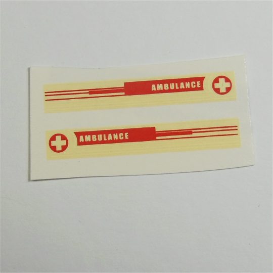 Corgi Toys 437 Superior Ambulance Red Cream Cadillac Decal Set