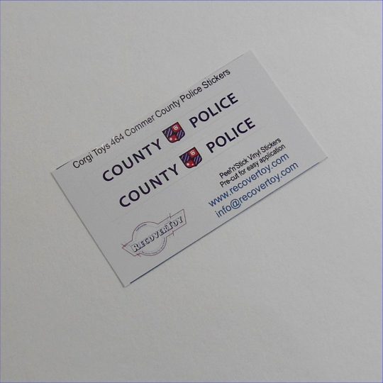 Corgi Toys 464 Commer County Police Van Stickers
