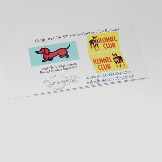 Corgi Toys 486 Chevrolet Impala Kennel Club Service Wagon Stickers