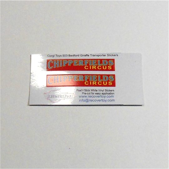 Corgi Toys 503 Bedford Chipperfields Circus Giraffe Transporter Stickers