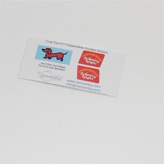 Corgi Toys 511 Chevrolet Impala Chipperfields Circus Poodles Wagon Stickers