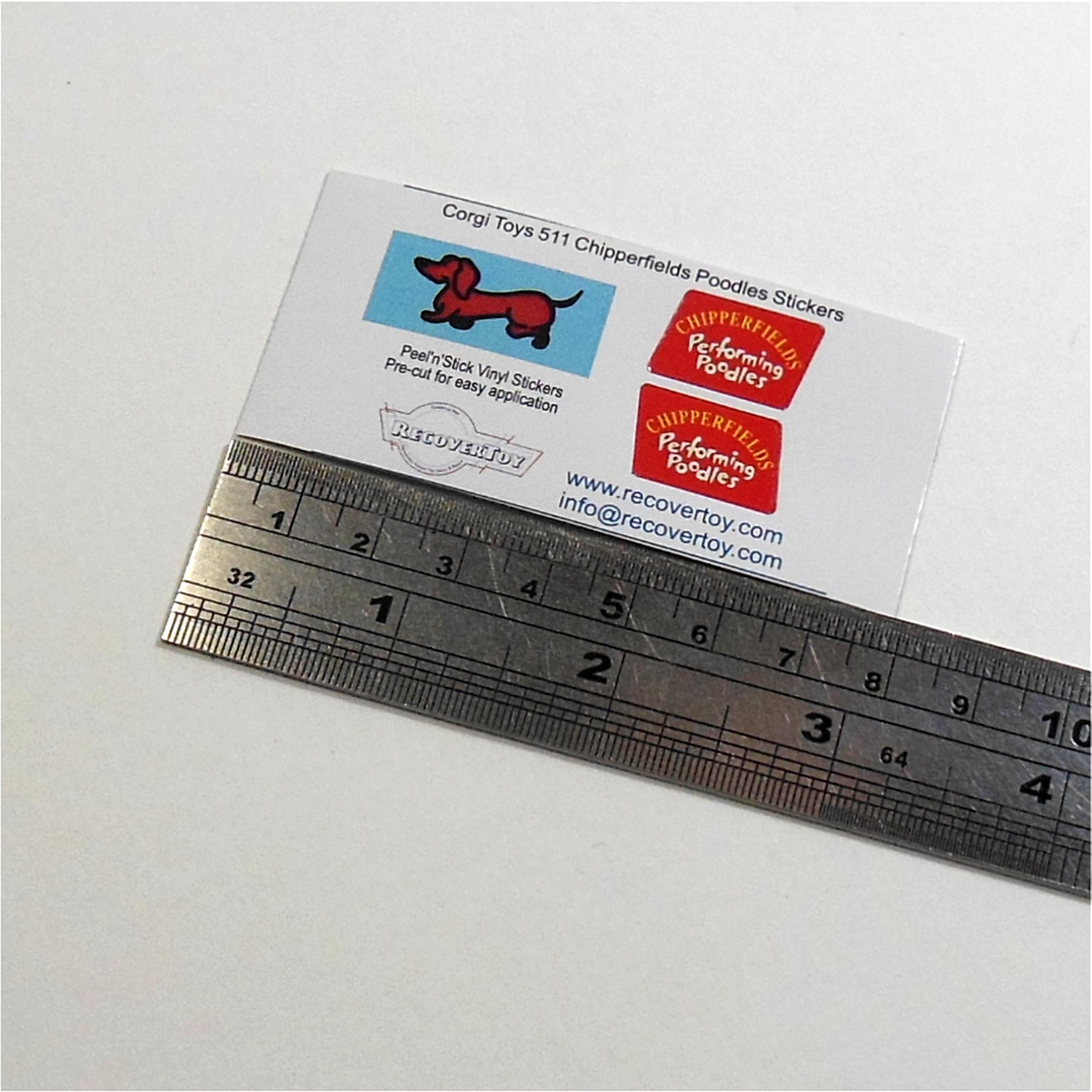 Corgi Toys 511 Chevrolet Impala Chipperfields Circus Poodles Wagon Stickers