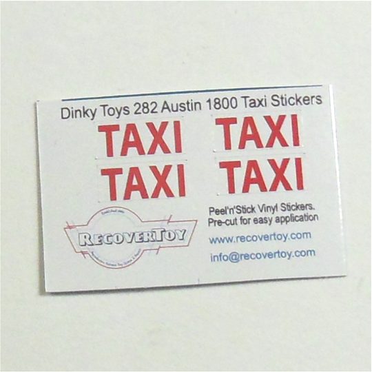 Dinky Toys 282 Austin 1800 Taxi Sticker Set