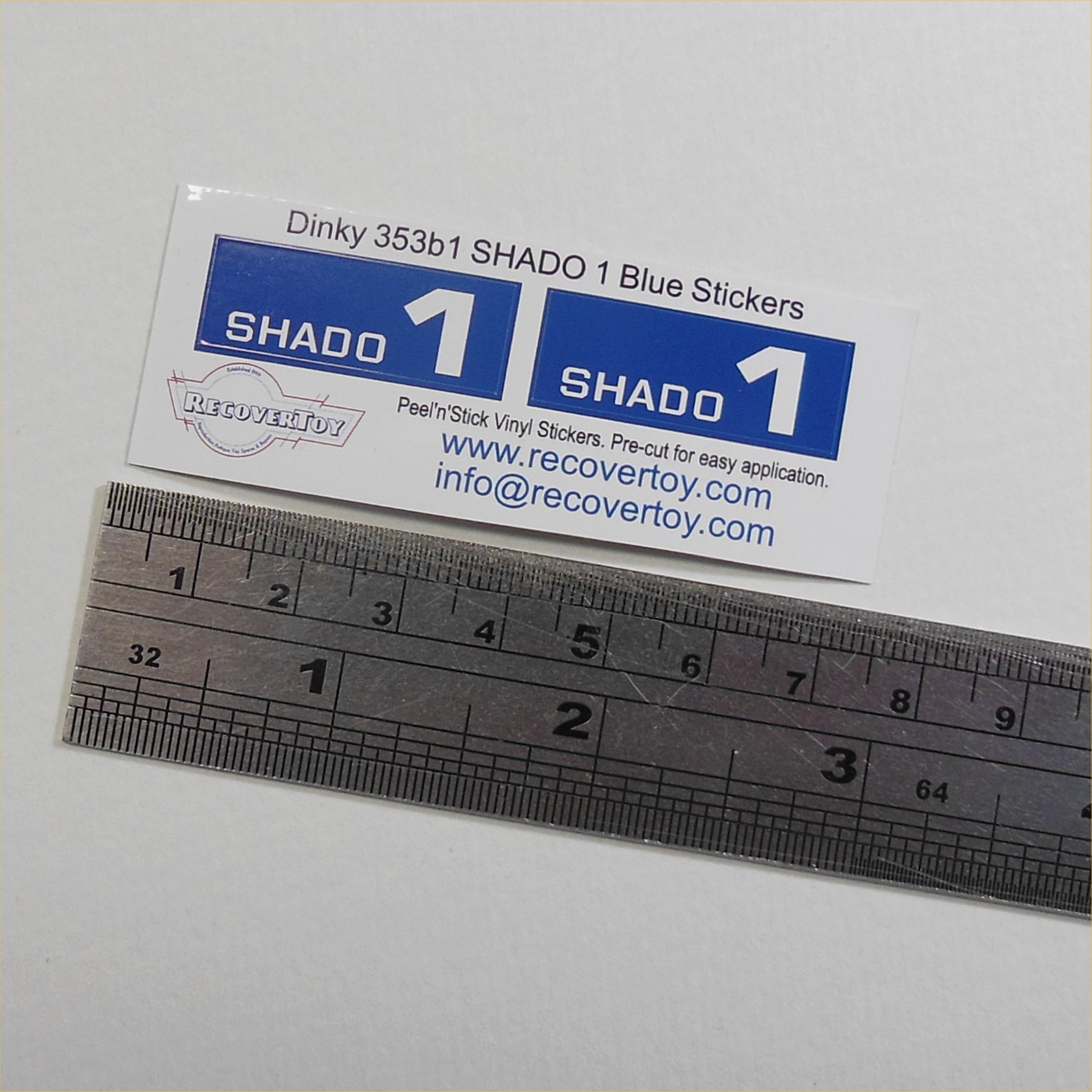 Dinky Toys 353 Shado 1 Mobile Blue Side Panels Sticker Set