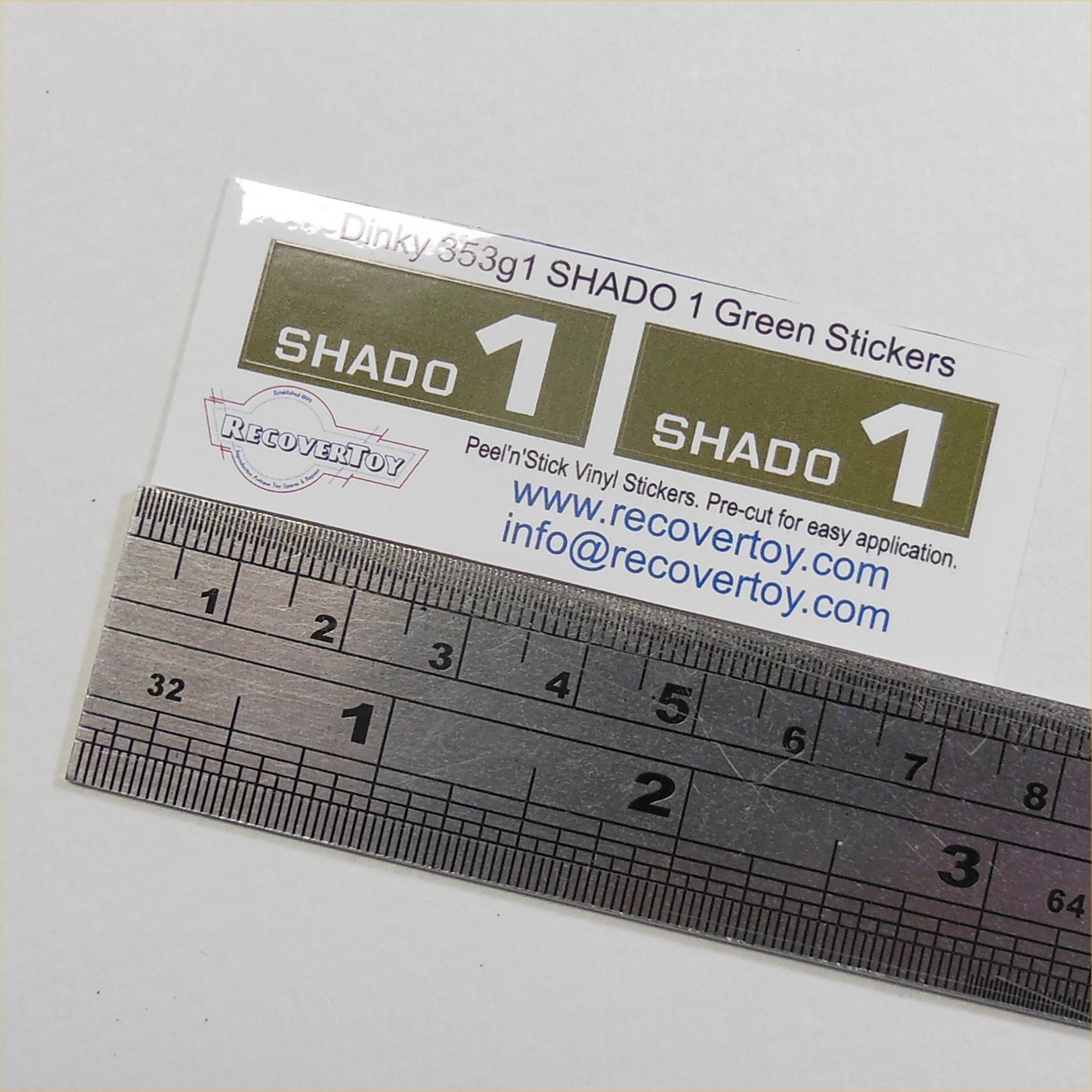 Dinky Toys 353 Shado 1 Mobile Green Side Panels Sticker Set