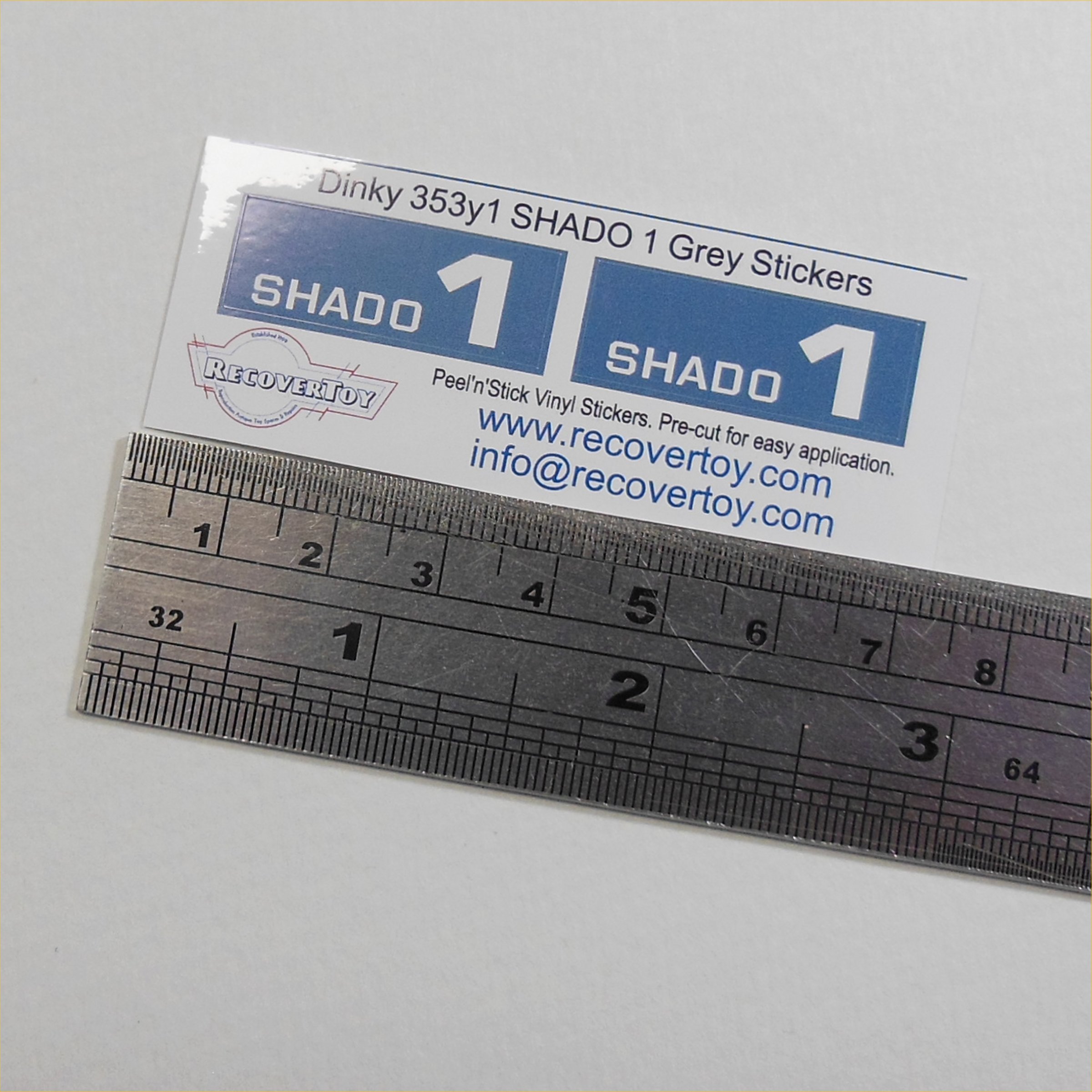 Dinky Toys 353 Shado 1 Mobile Grey Side Panels Sticker Set