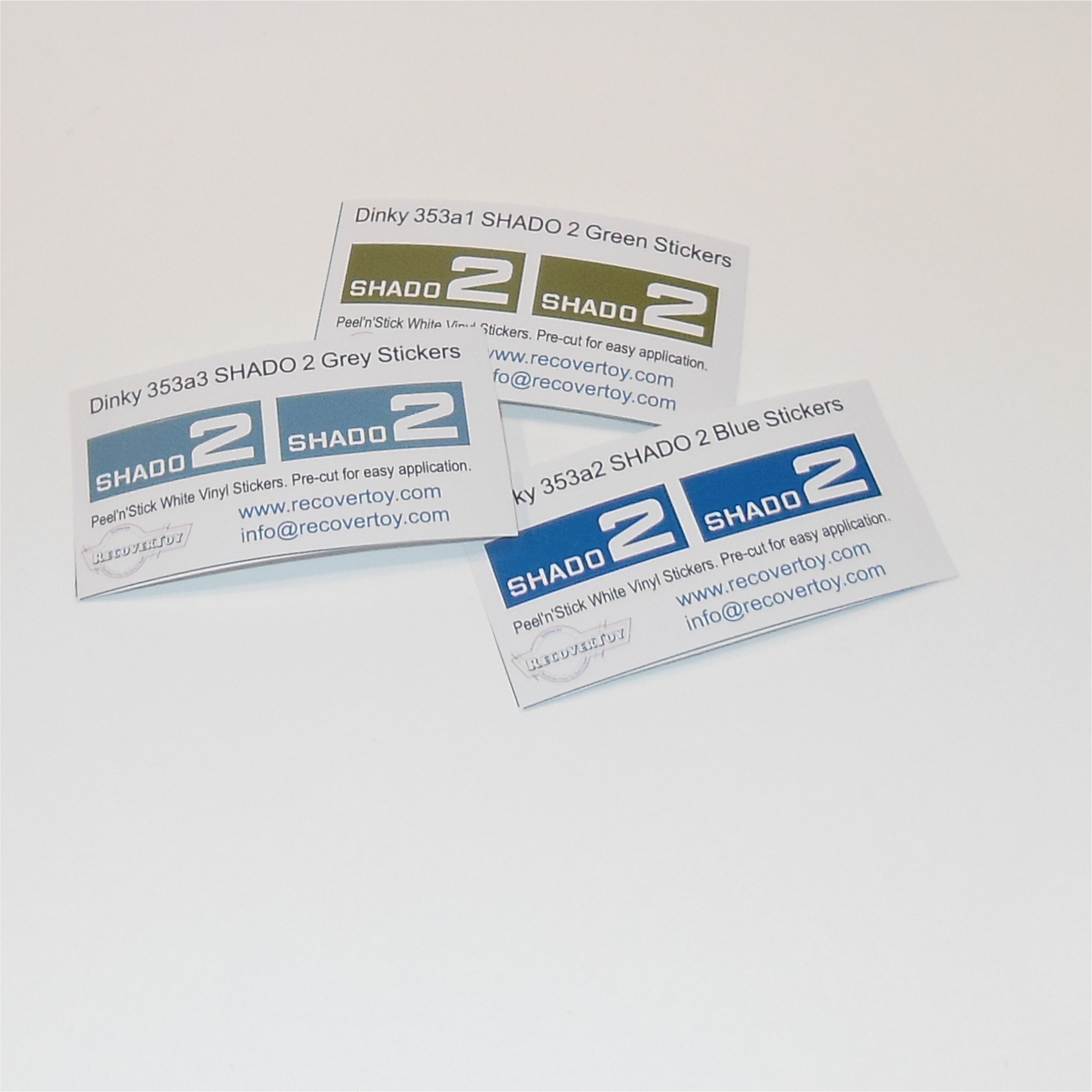 Dinky Toys 353 Shado 2 Mobile Green Side Panels Sticker Set