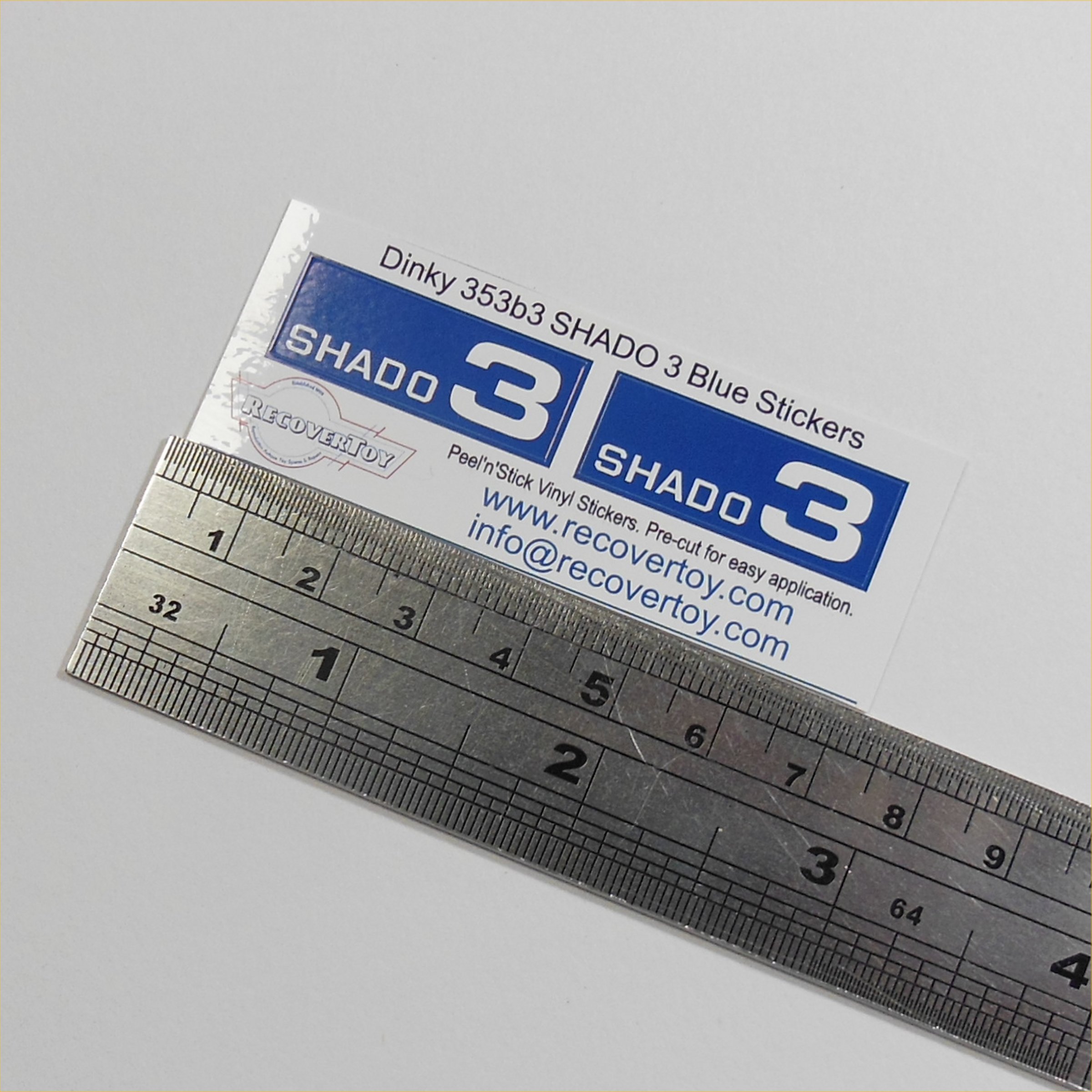 Dinky Toys 353 Shado 3 Mobile Blue Side Panels Sticker Set