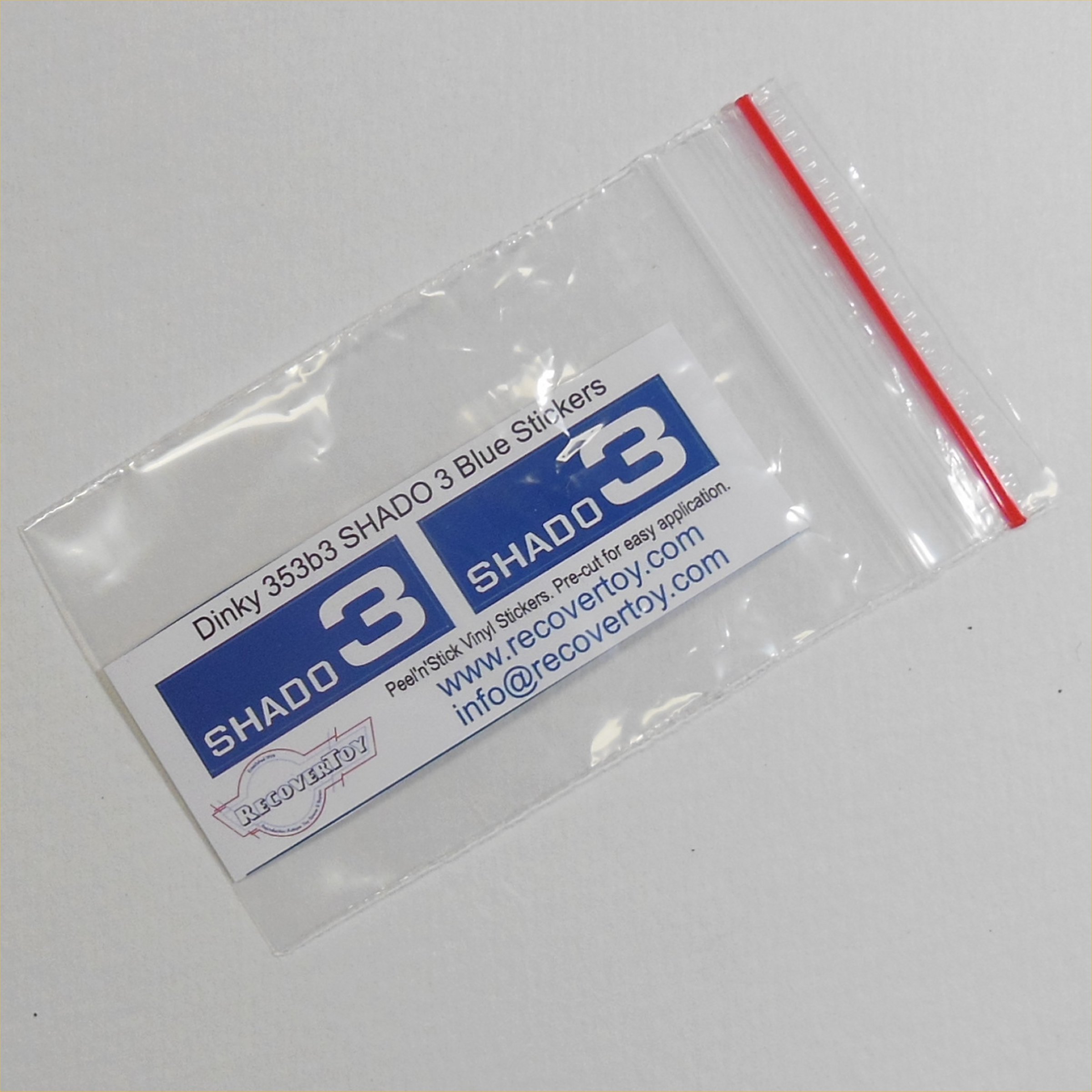Dinky Toys 353 Shado 3 Mobile Blue Side Panels Sticker Set