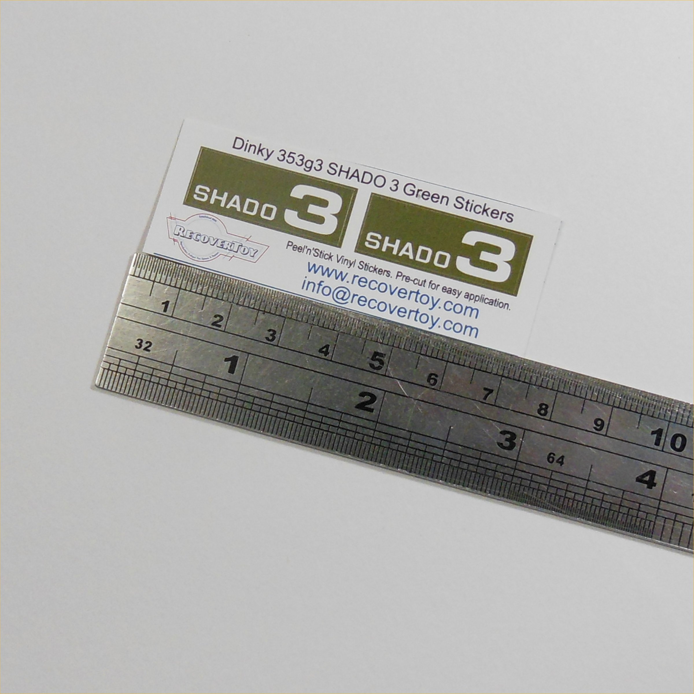 Dinky Toys 353 Shado 3 Mobile Green Side Panels Sticker Set