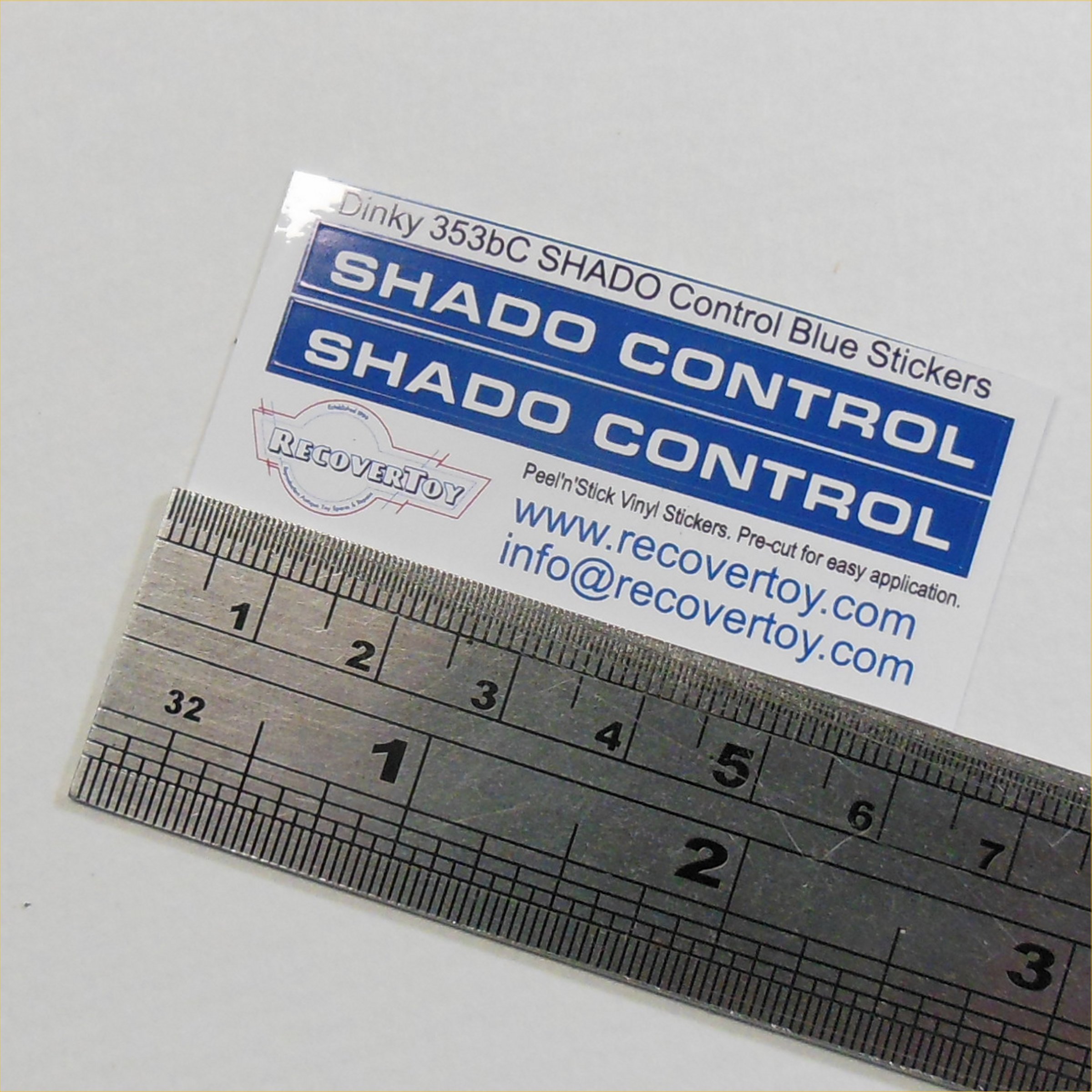 Dinky Toys 353 Shado Control Mobile Blue Side Panels Sticker Set