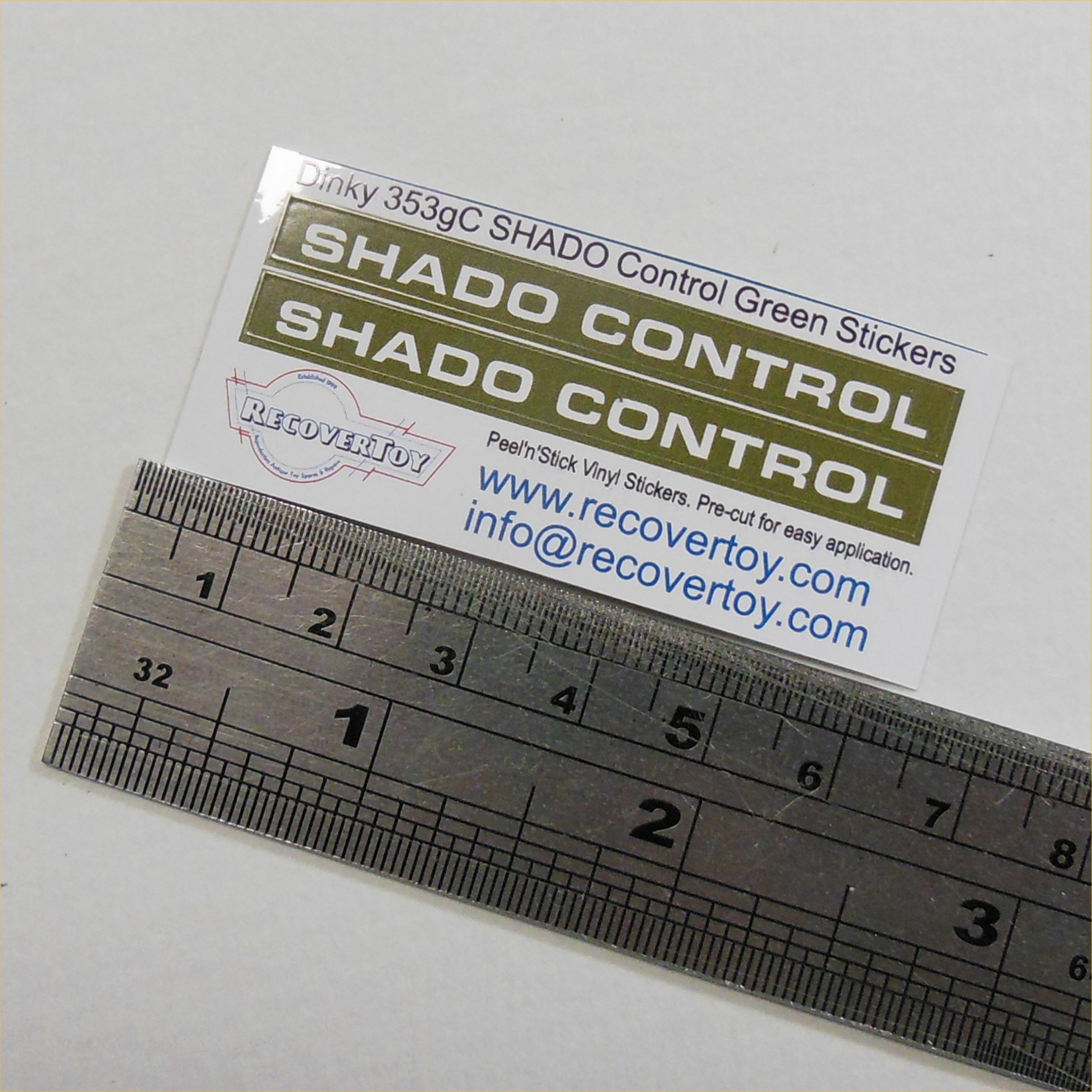 Dinky Toys 353 Shado Control Mobile Green Side Panels Sticker Set