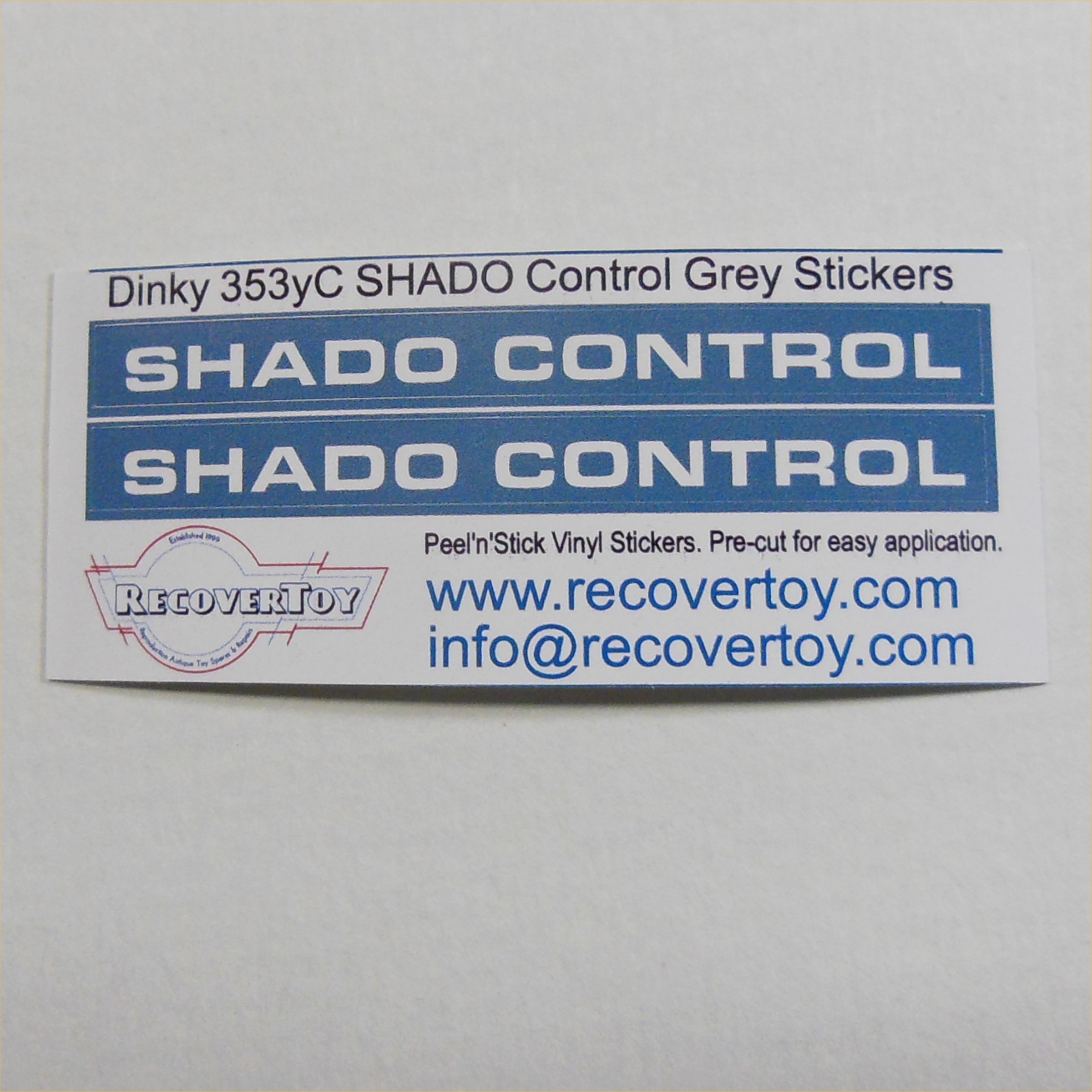 Dinky Toys 353 Shado Control Mobile Grey Side Panels Sticker Set