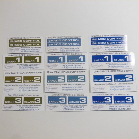 Dinky Toys 353 SHADO Mobile Anderson UFO Custom Pre-cut Stickers